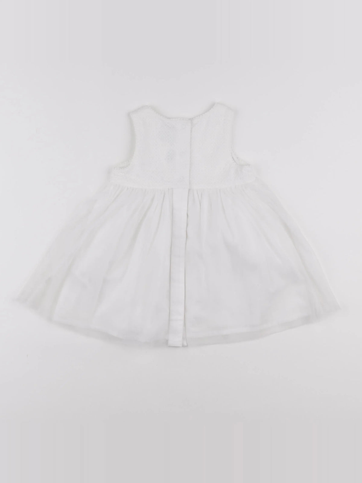 Petit Bateau - robe blanc - 12 mois