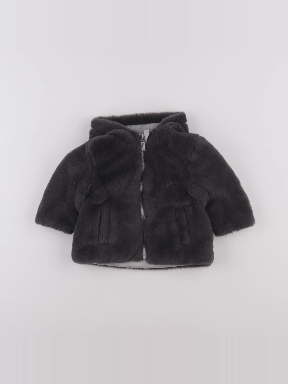 Vertbaudet - manteau réversible gris - 6 mois