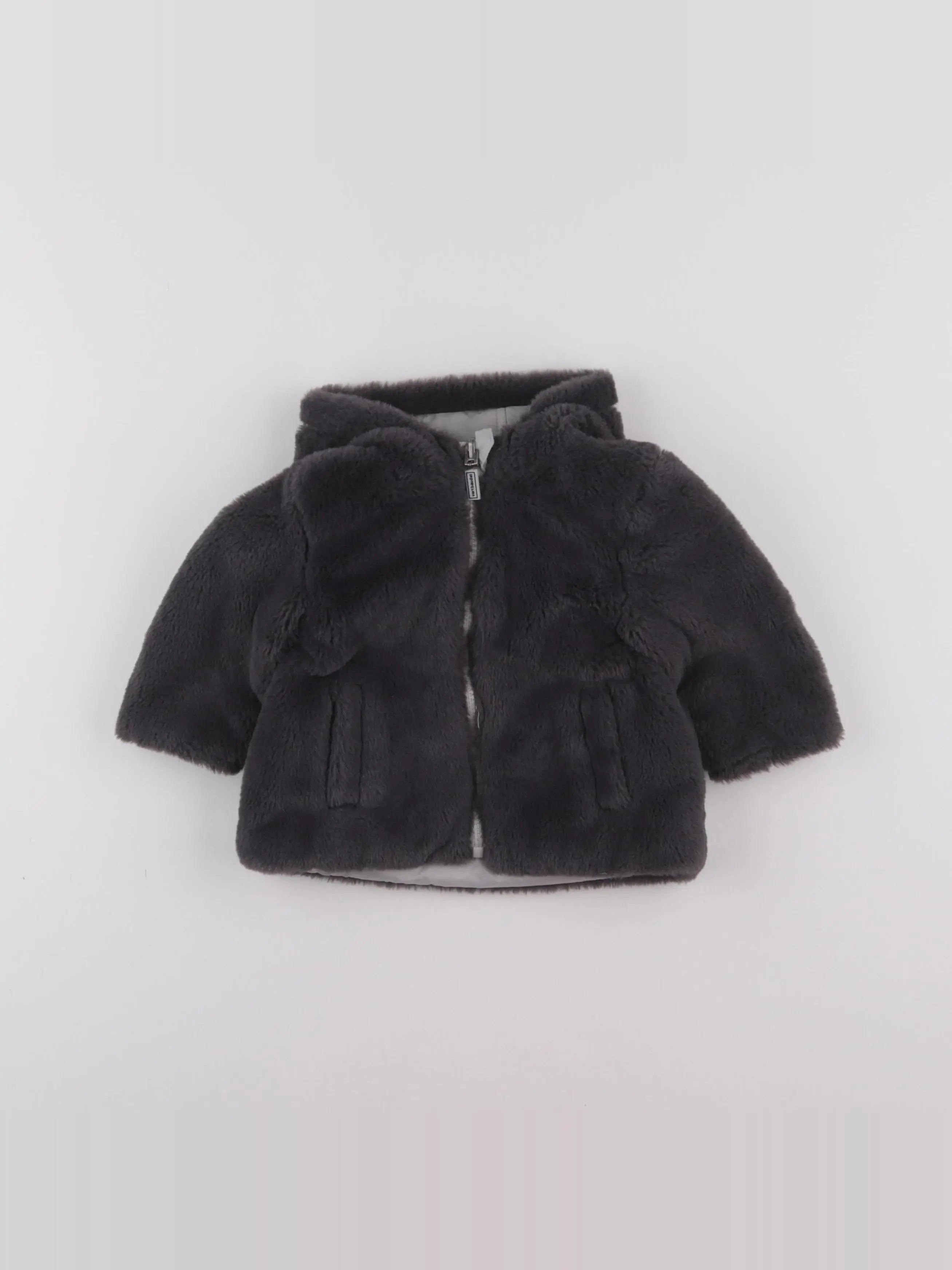 Vertbaudet - manteau réversible gris - 6 mois