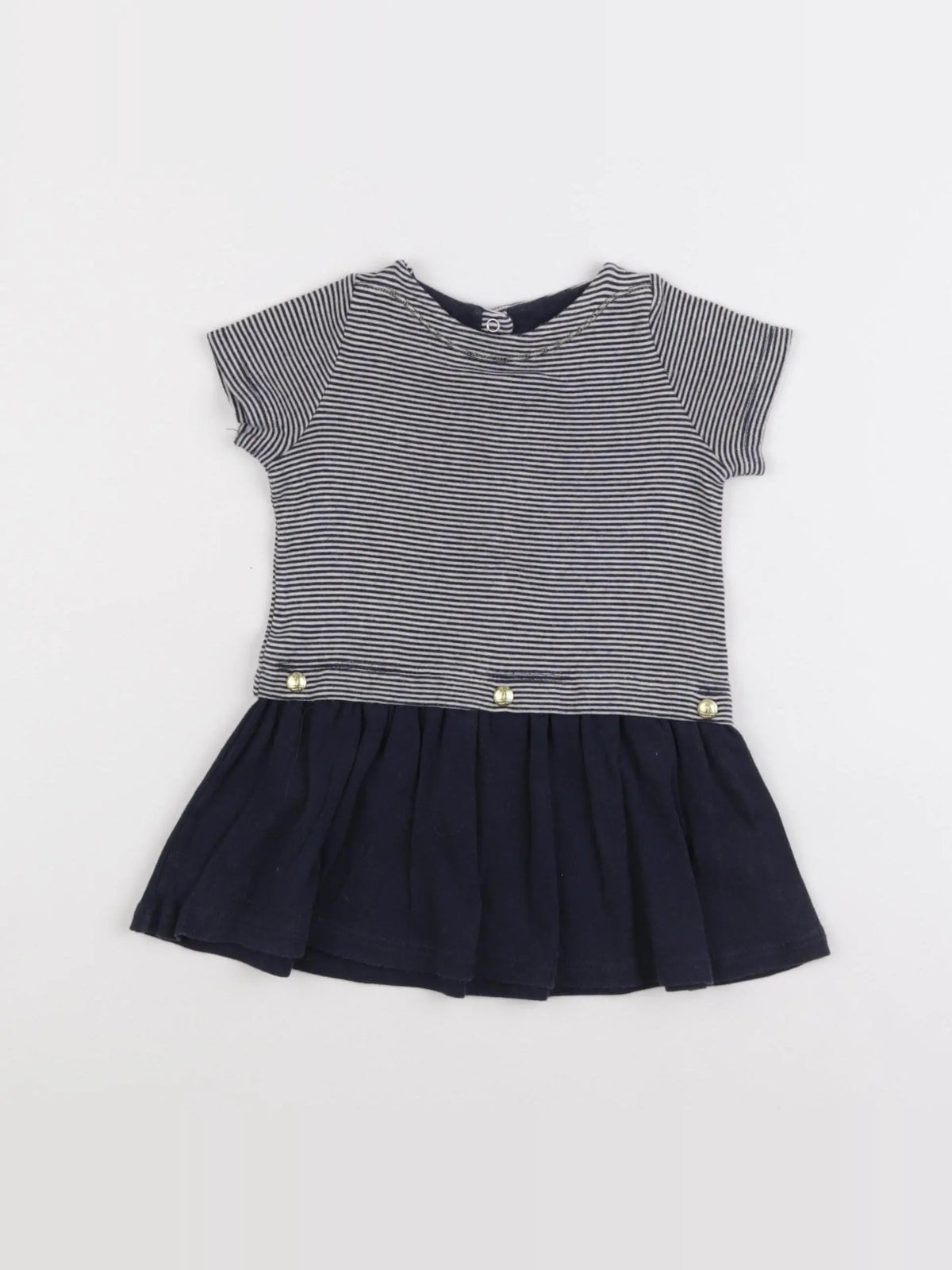 Petit Bateau - robe bleu - 12 mois