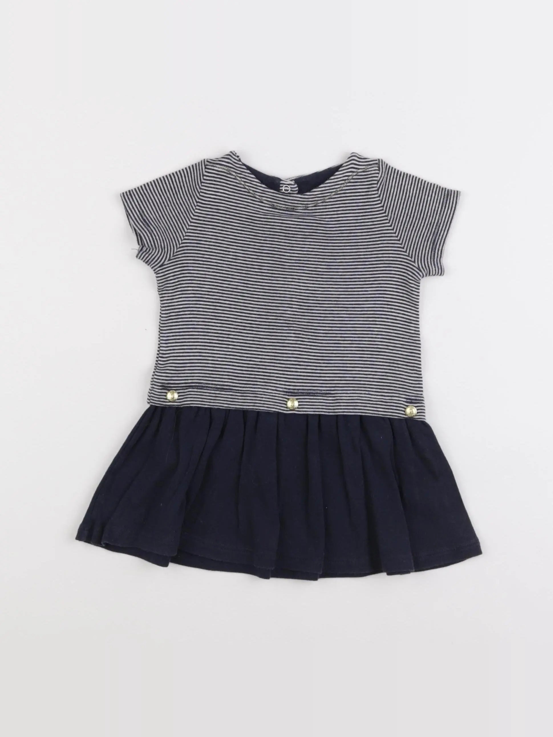 Petit Bateau - robe bleu - 12 mois