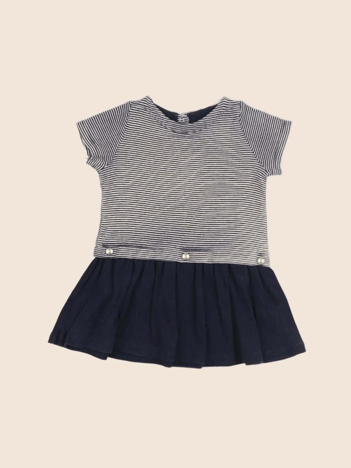 Petit Bateau - robe bleu - 12 mois