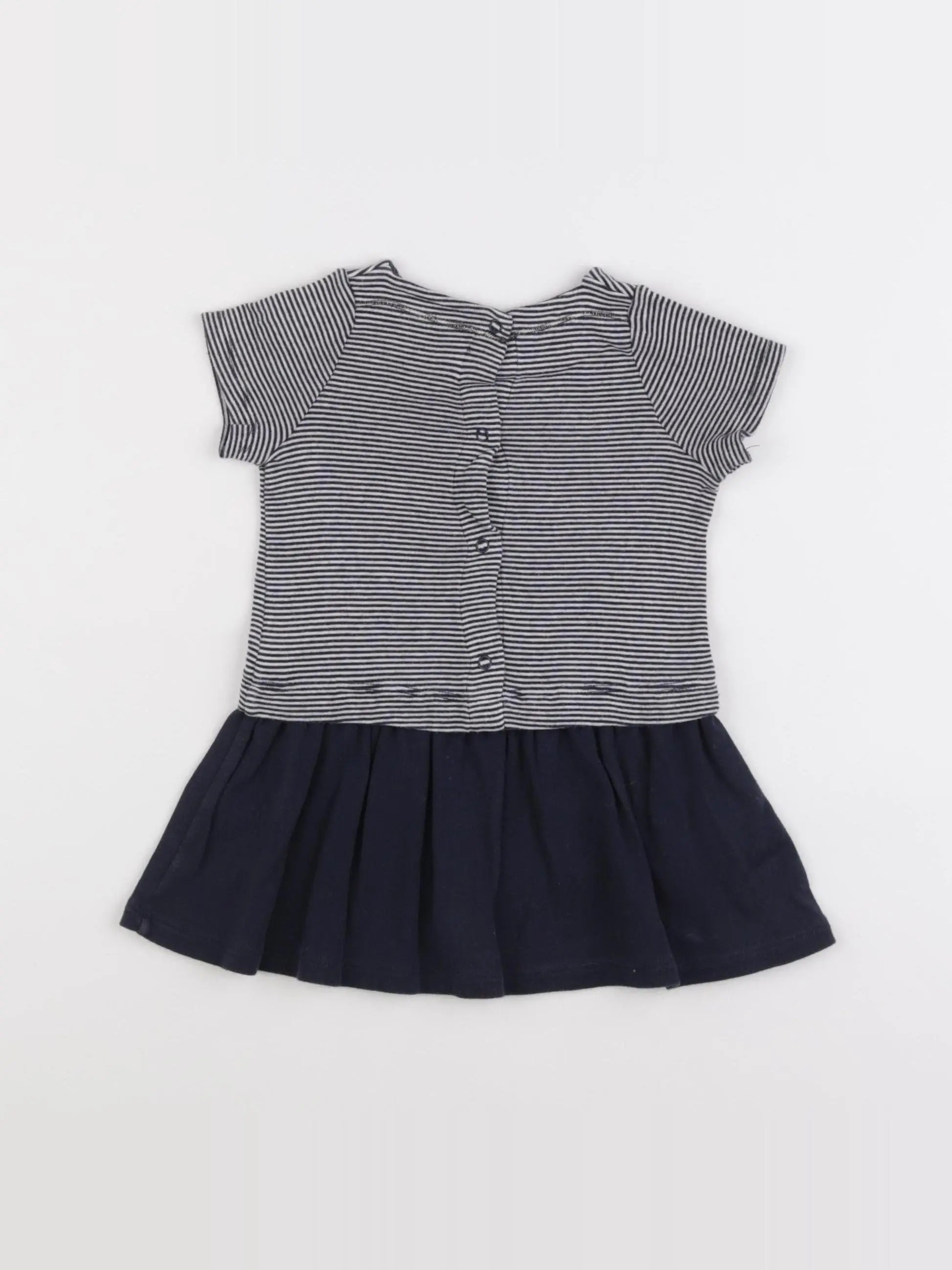 Petit Bateau - robe bleu - 12 mois