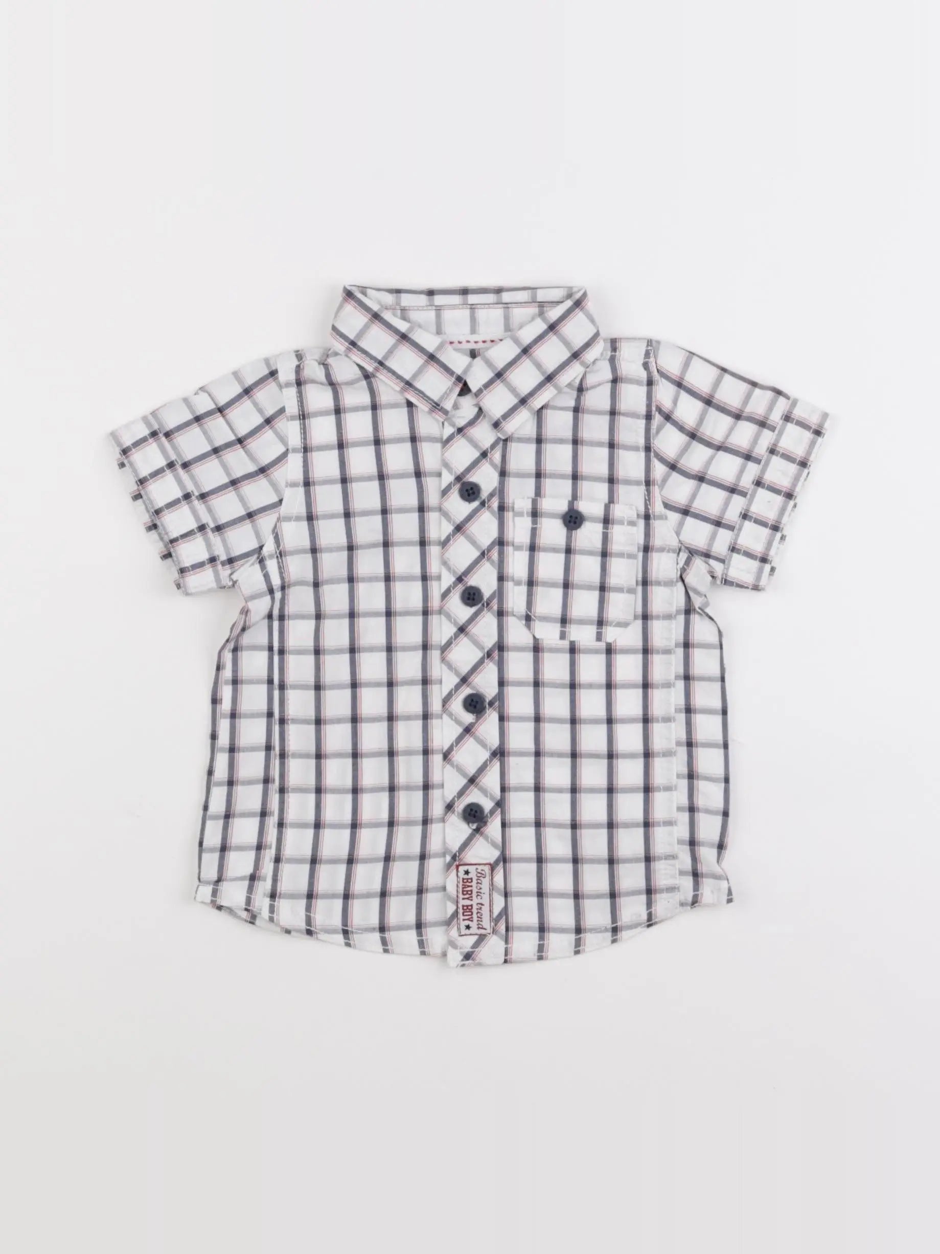 Tape à l'oeil - chemise bleu, blanc - 12 mois