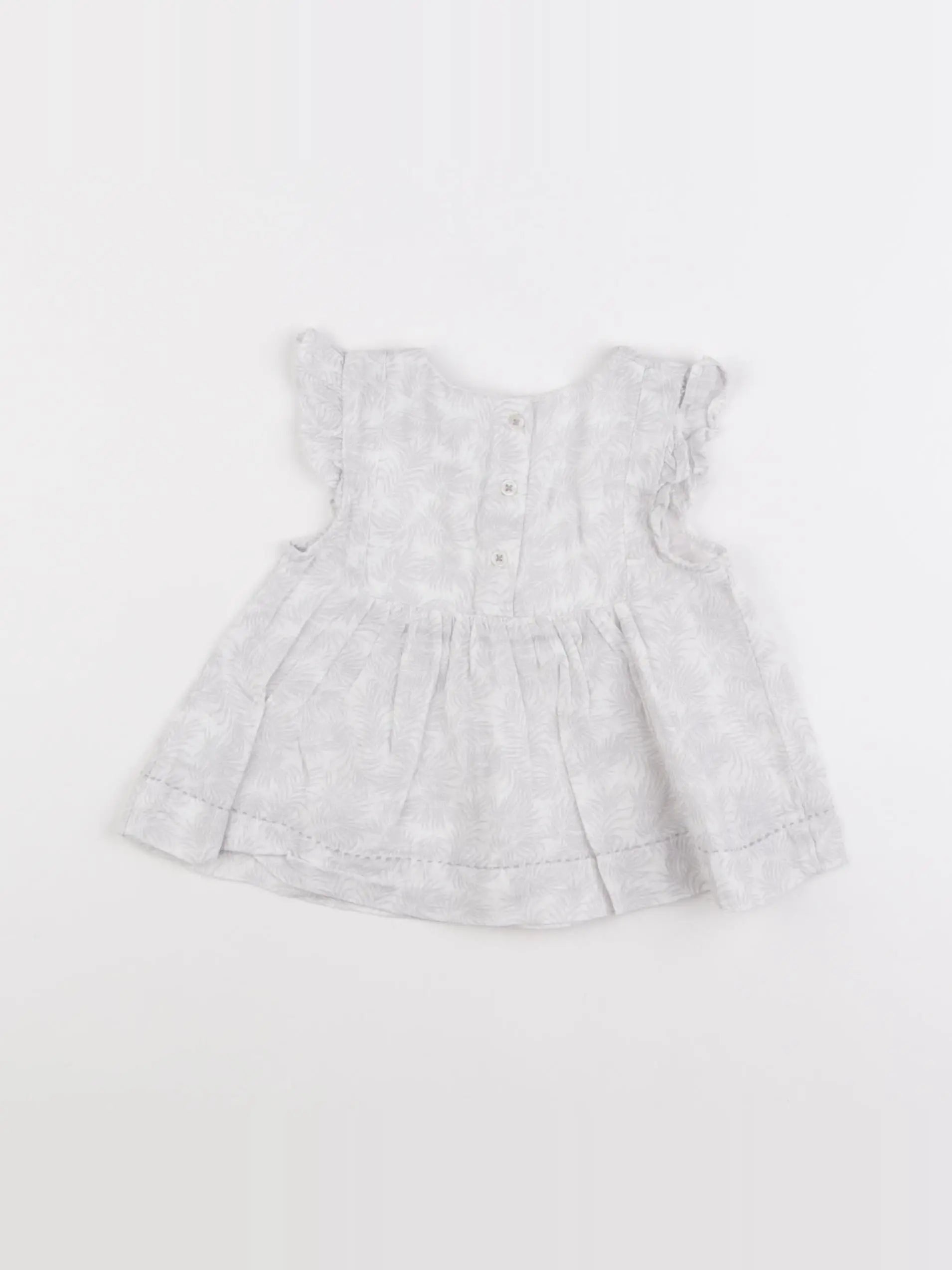 Boutchou - robe blanc, gris - 9 mois