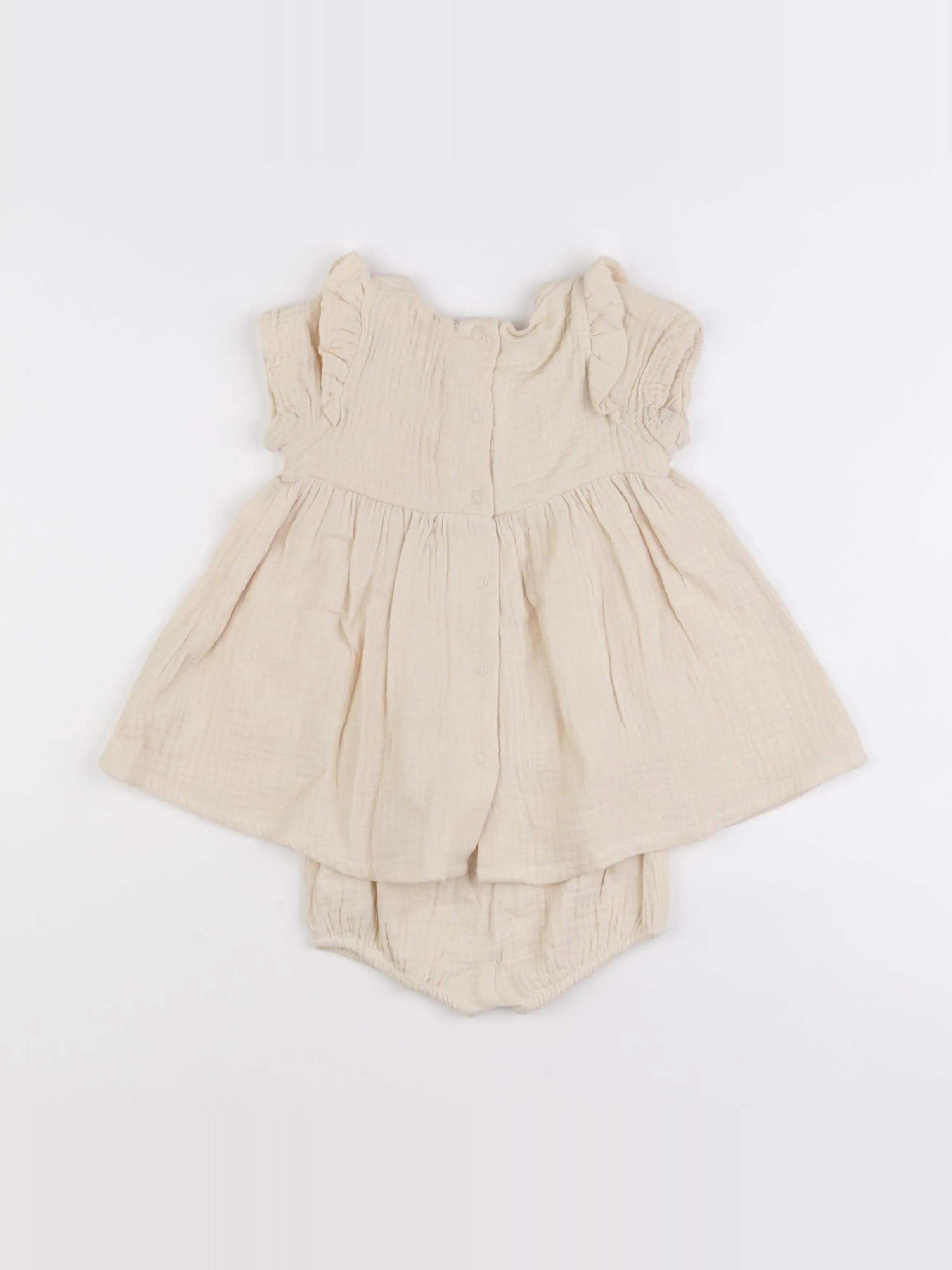 Vertbaudet - robe beige - 6 mois