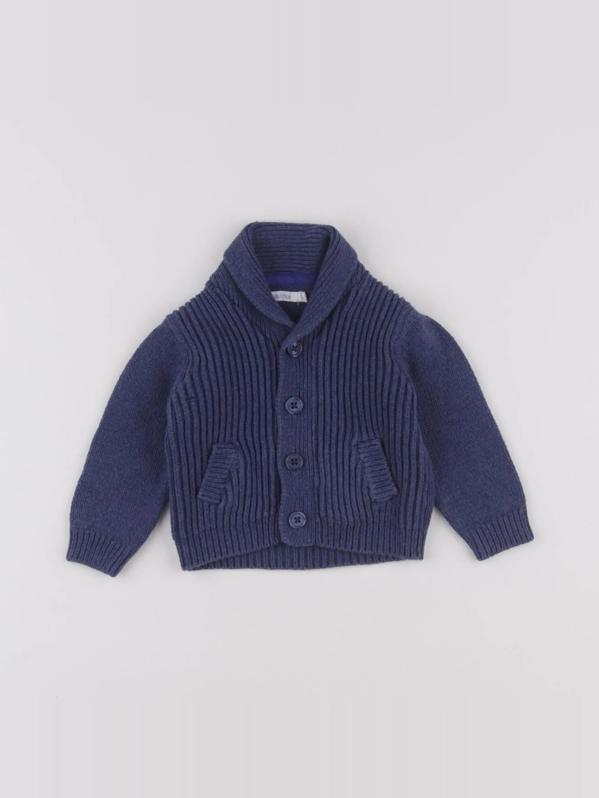 Boutchou - gilet bleu - 6 mois