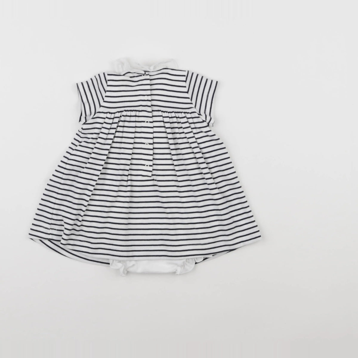 Petit Bateau - body robe bleu, blanc - 6 mois