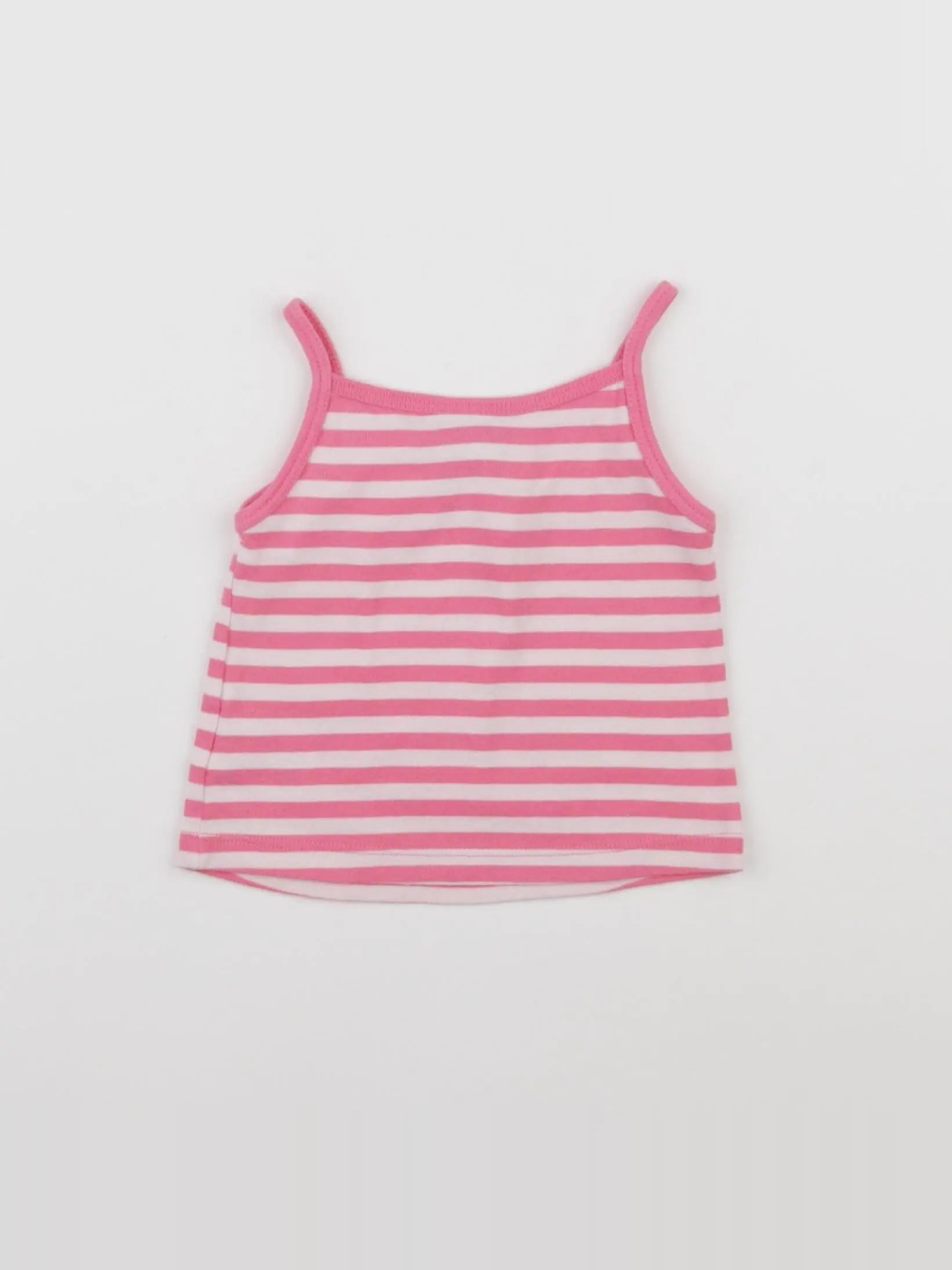 Petit Bateau - maillot de corps blanc, rose - 6 mois