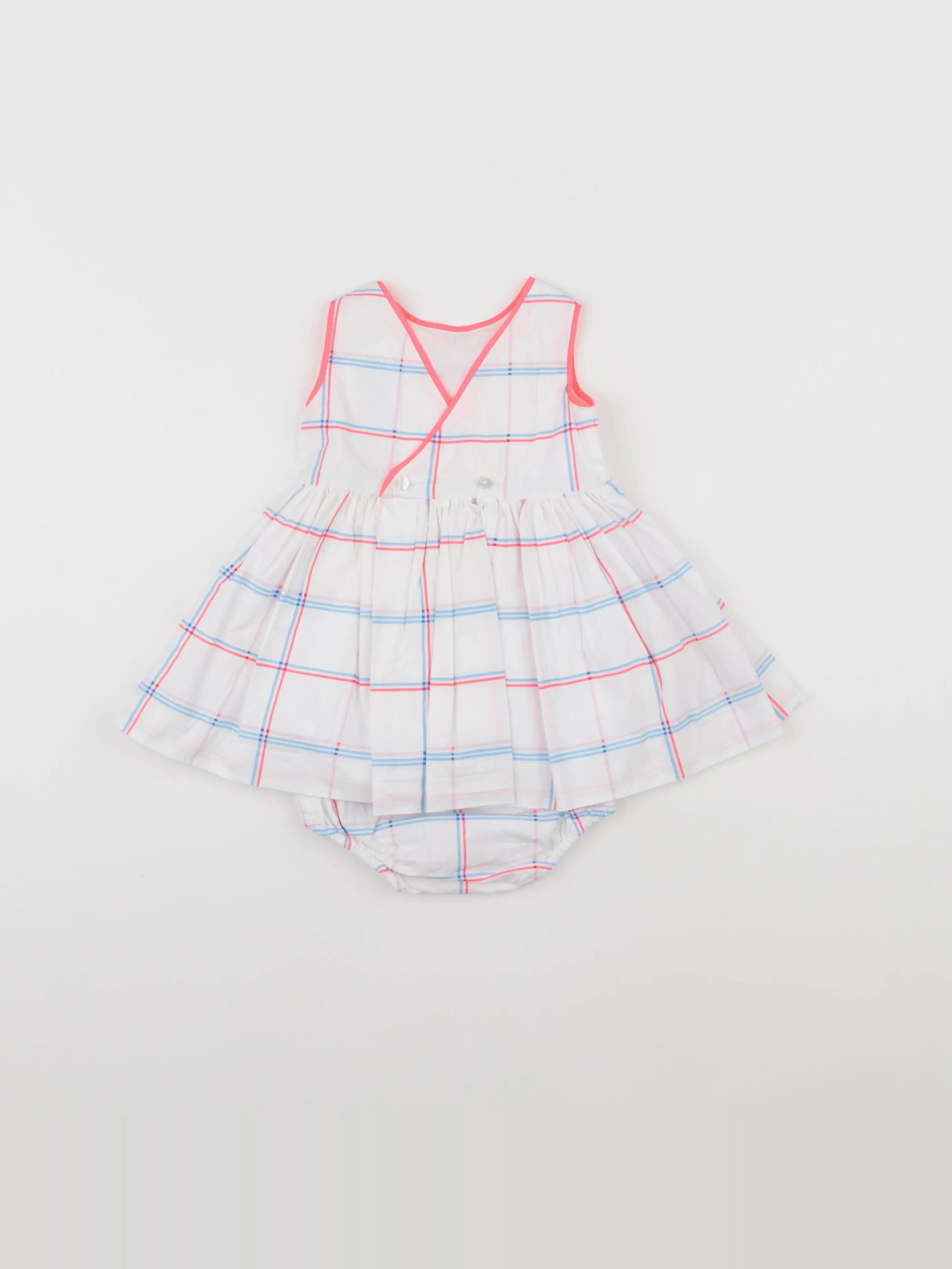 Jacadi - robe bleu, blanc, rose - 6 mois