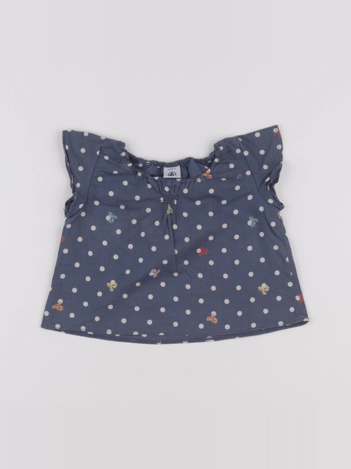 Petit Bateau - blouse bleu - 6 mois