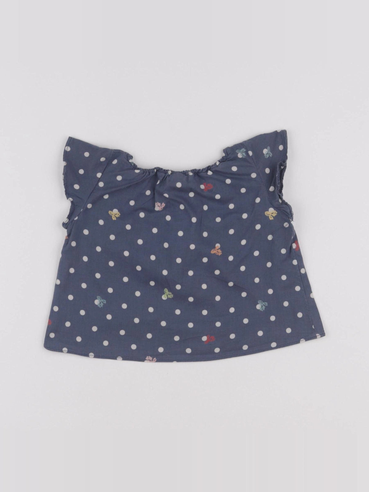 Petit Bateau - blouse bleu - 6 mois