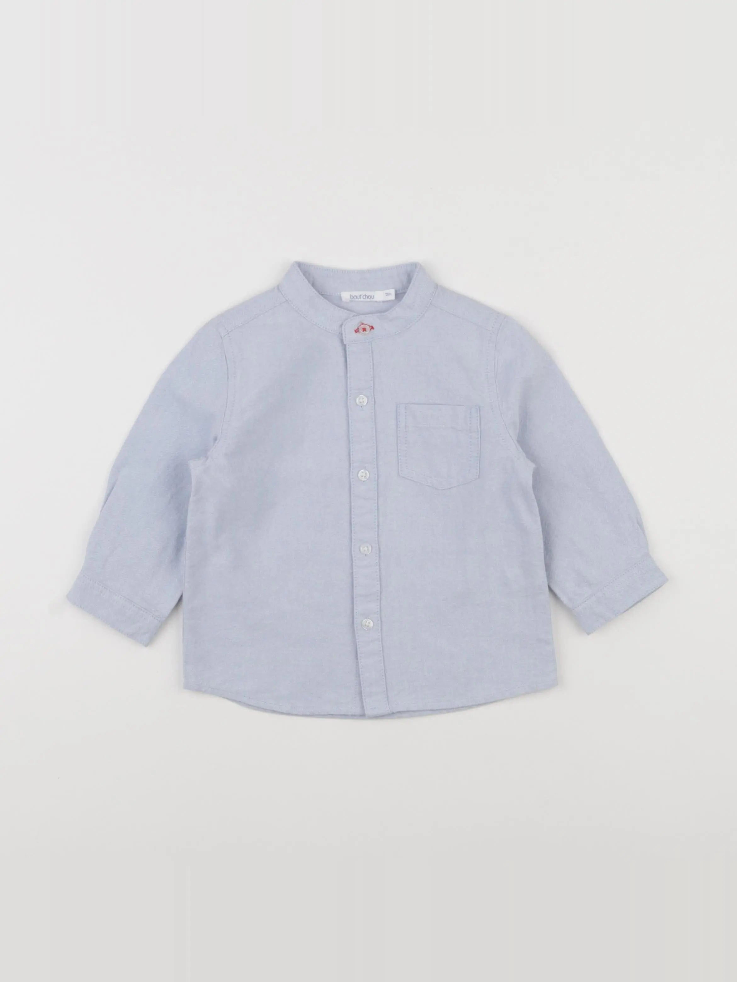 Boutchou - chemise bleu - 12 mois