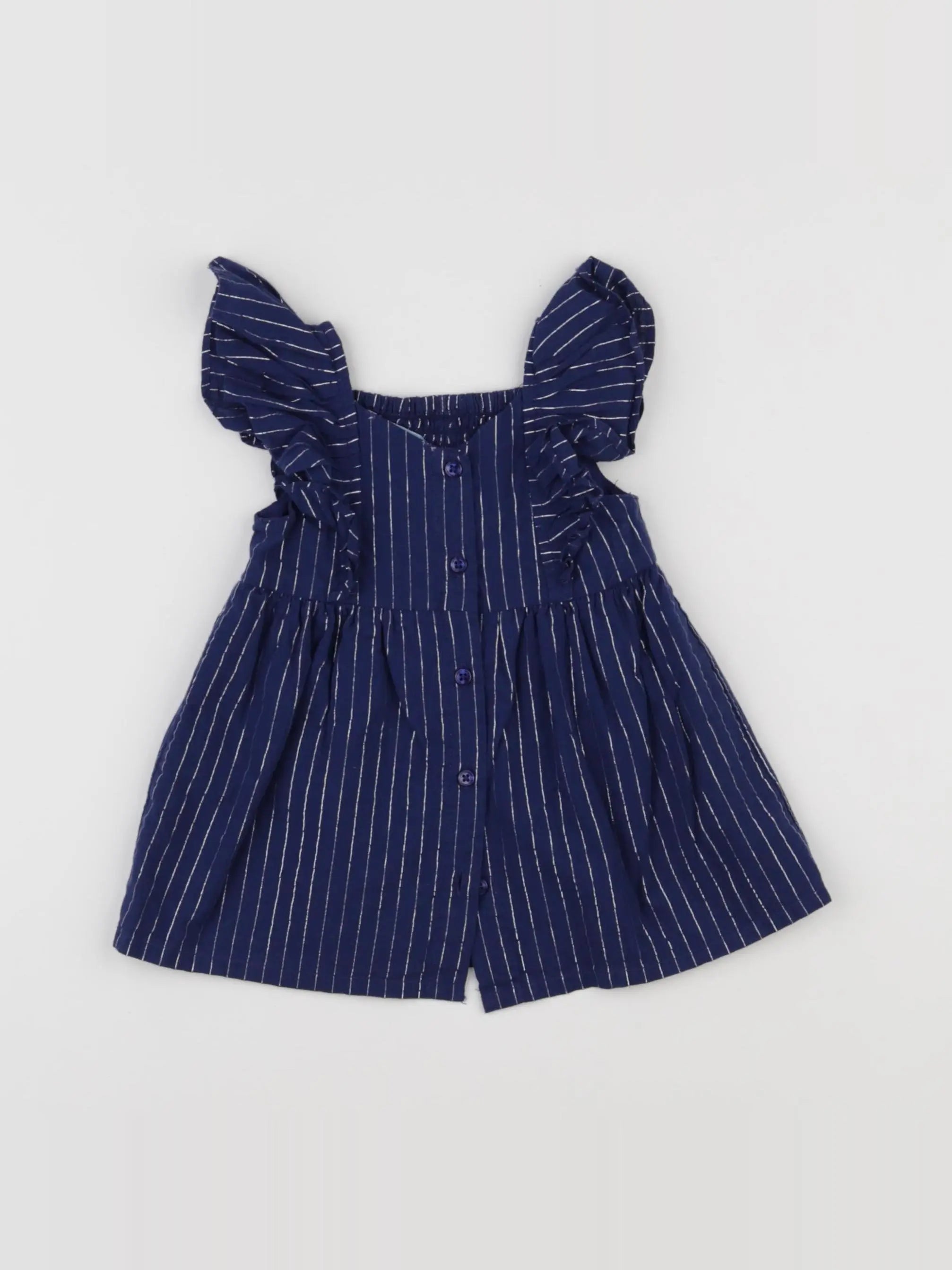 Vertbaudet - robe bleu, argent - 3 mois