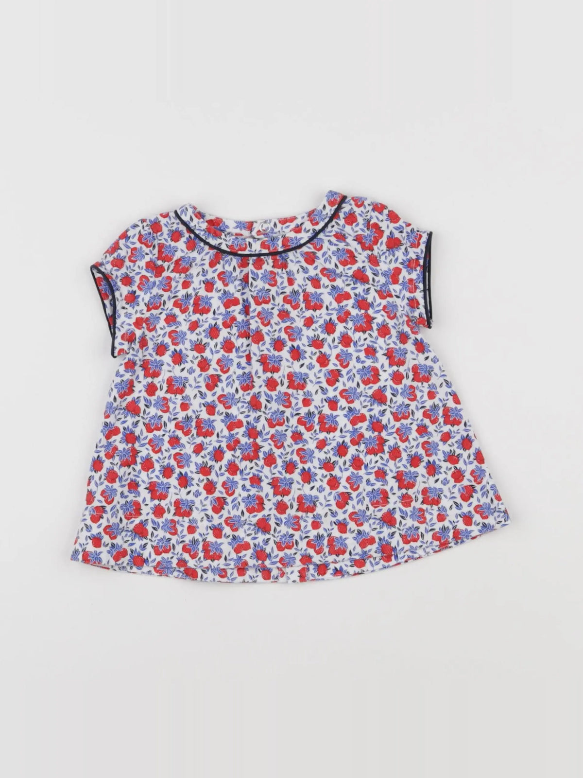Petit Bateau - blouse rouge - 6 mois