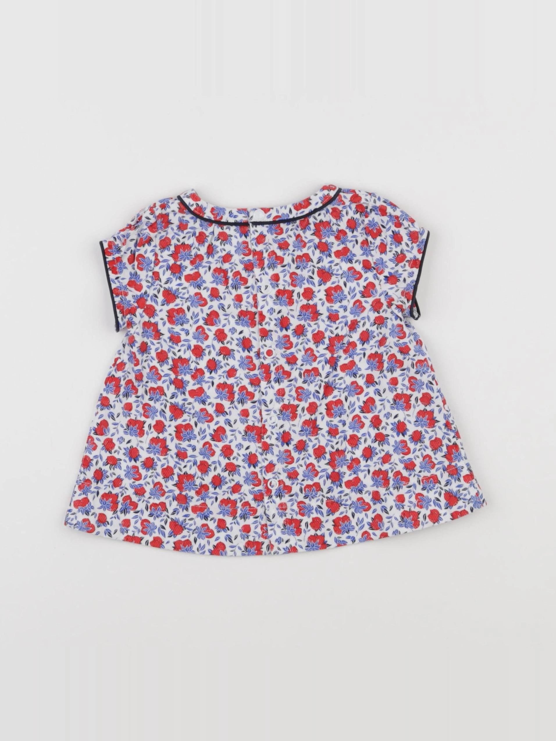 Petit Bateau - blouse rouge - 6 mois