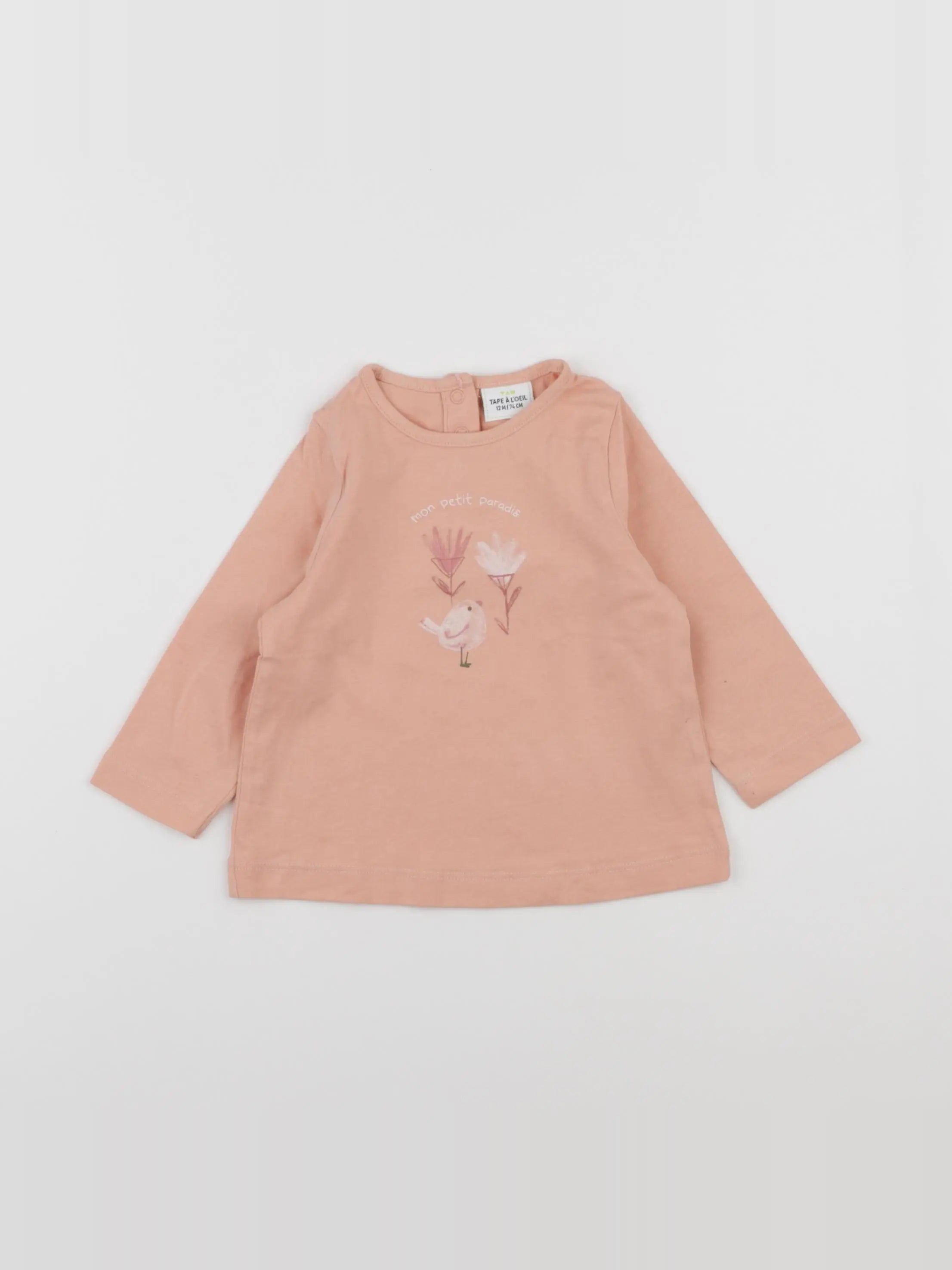 Tape à l'oeil - tee-shirt rose - 12 mois