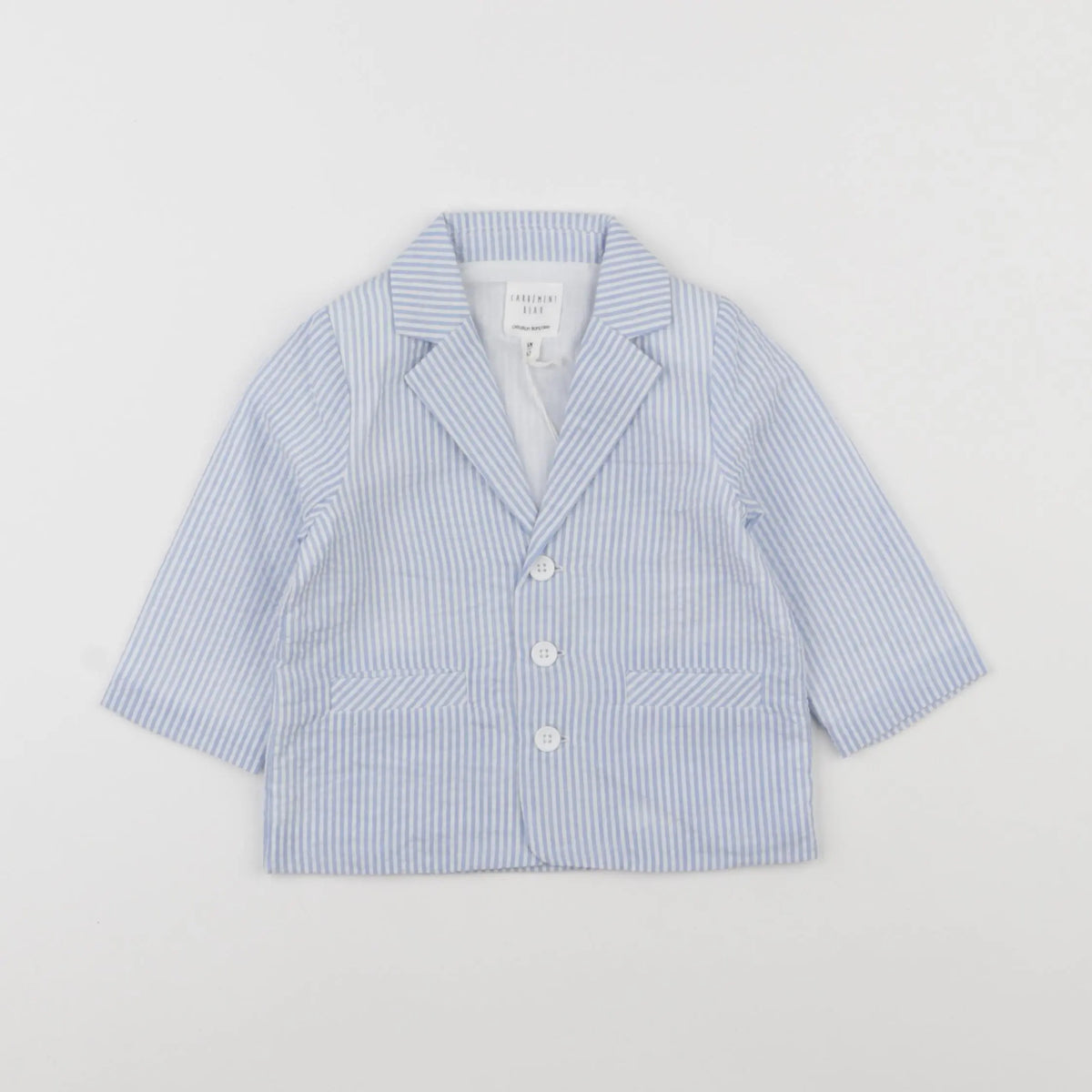 Carrément Beau - veste blanc, bleu - 6 mois