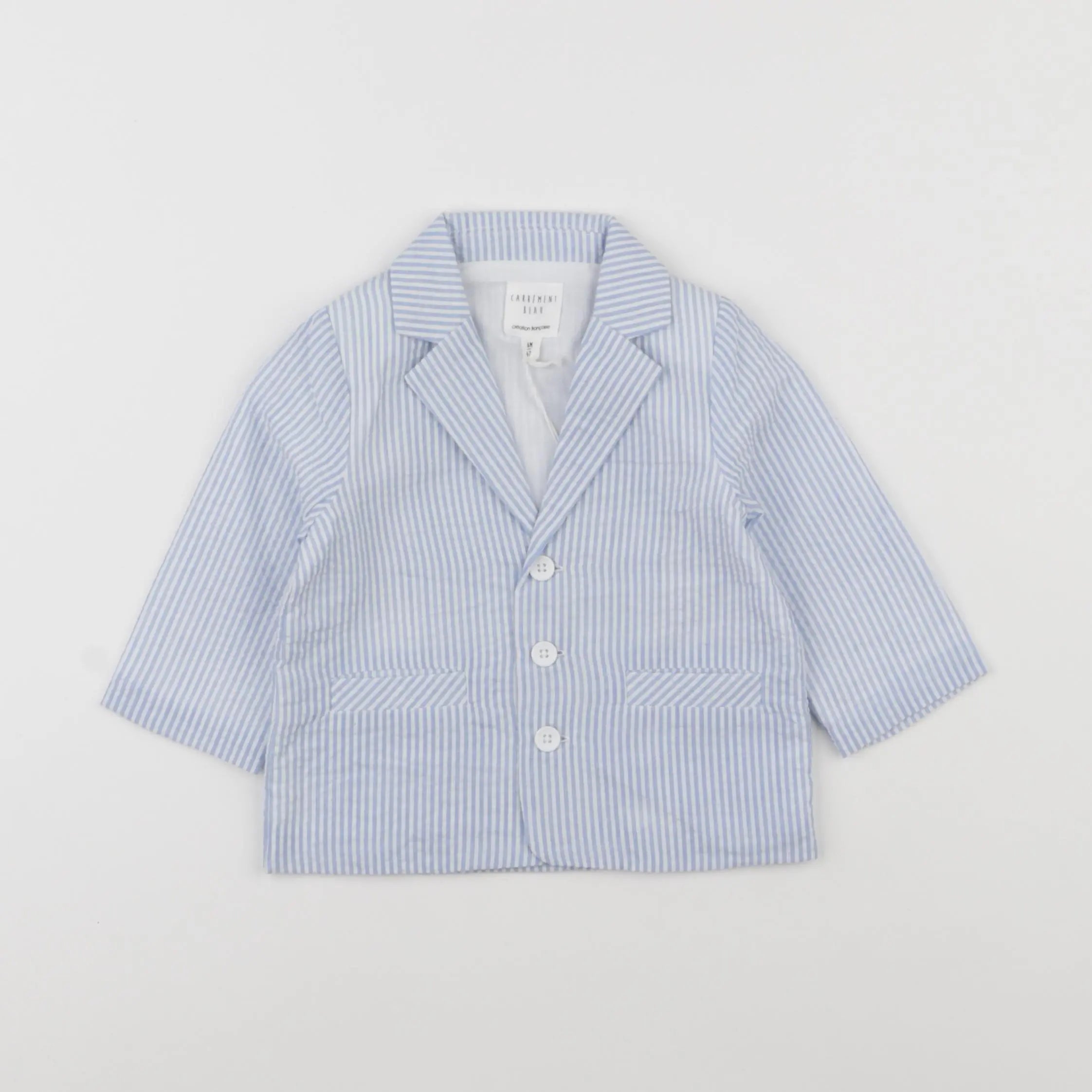 Carrément Beau - veste blanc, bleu - 6 mois