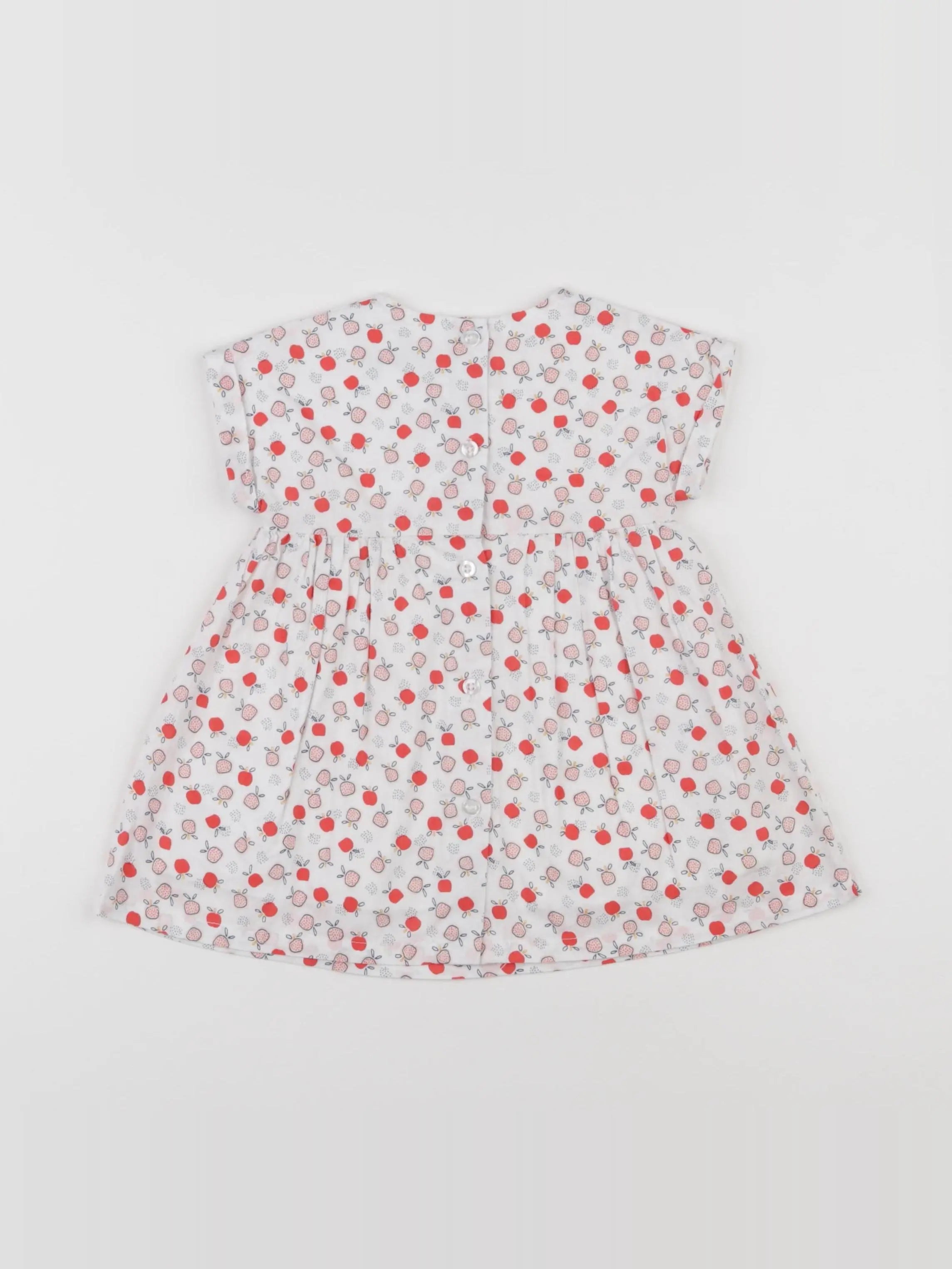 Vertbaudet - robe blanc, rouge - 9 mois