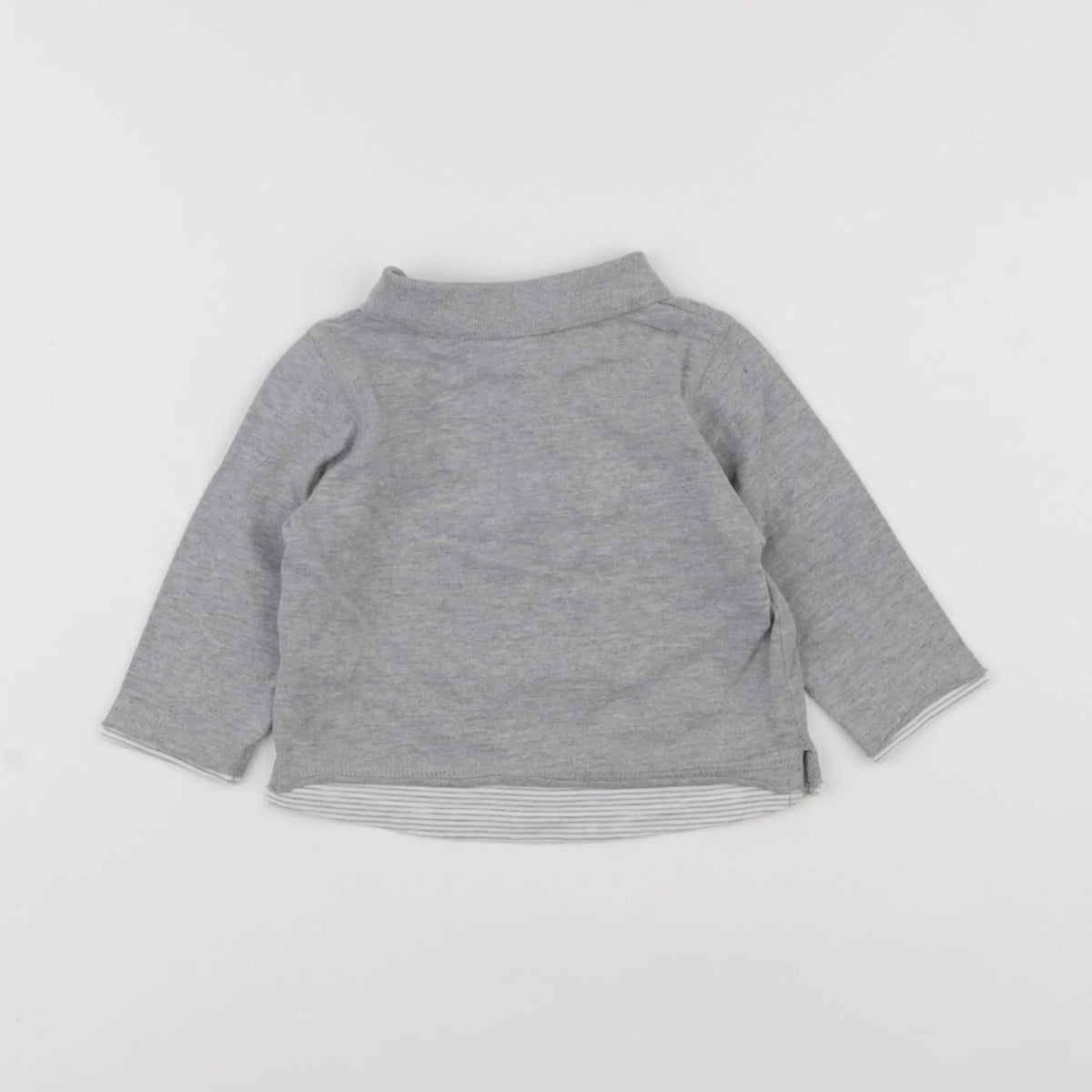 Vertbaudet - polo gris - 9 mois