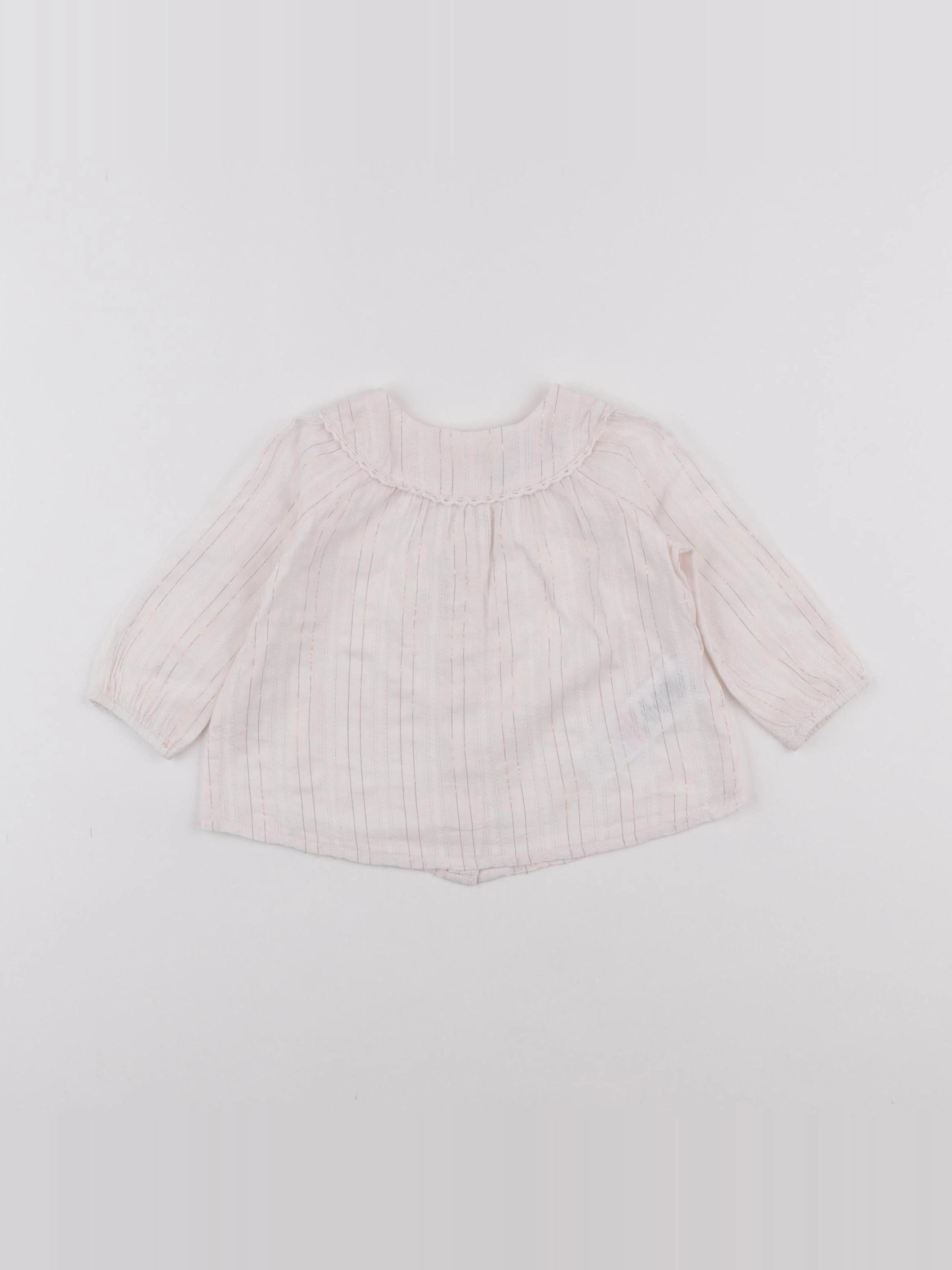 Cyrillus - blouse blanc, or - 6 mois