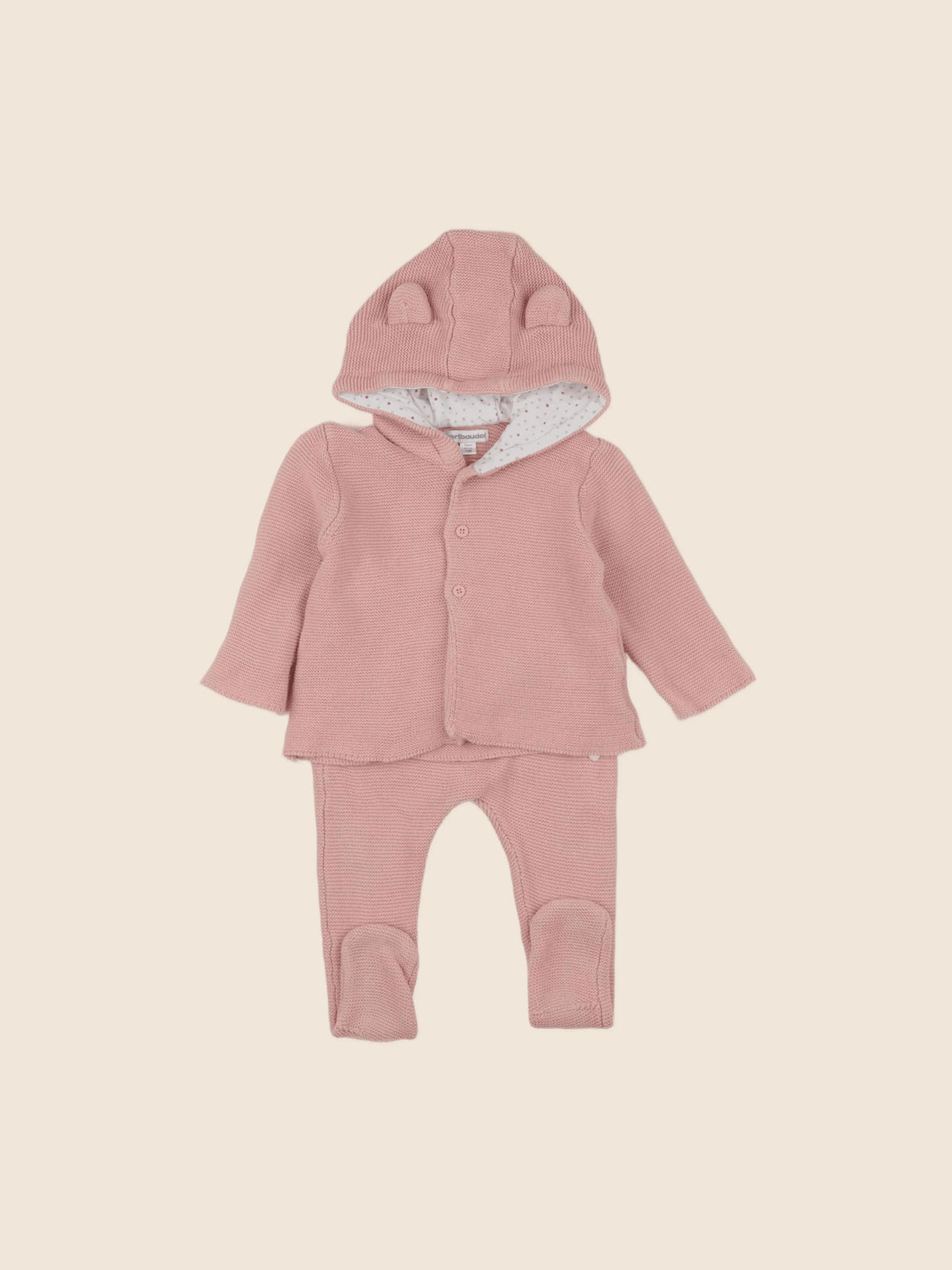 Vertbaudet - ensemble rose - 12 mois