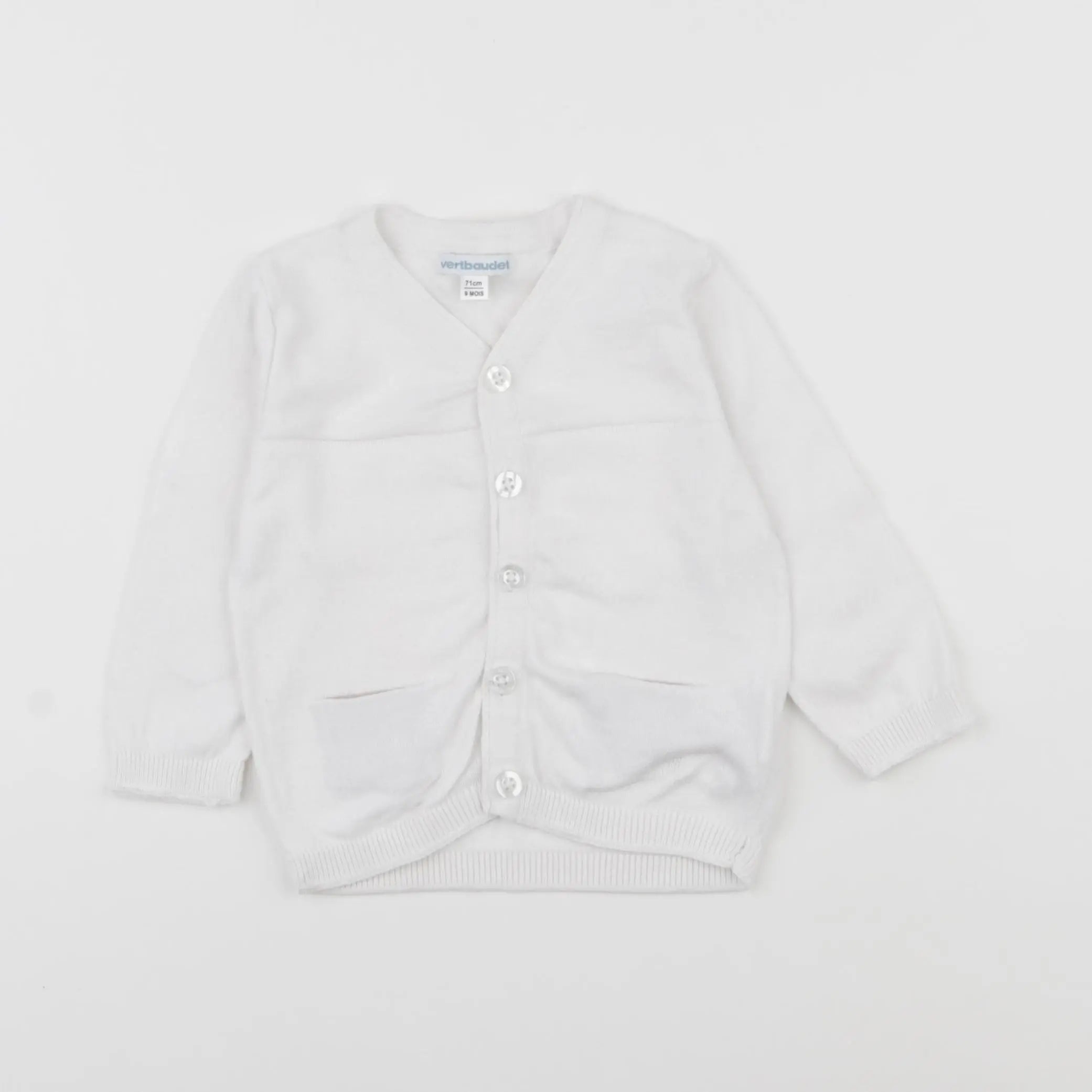 Vertbaudet - gilet blanc - 9 mois