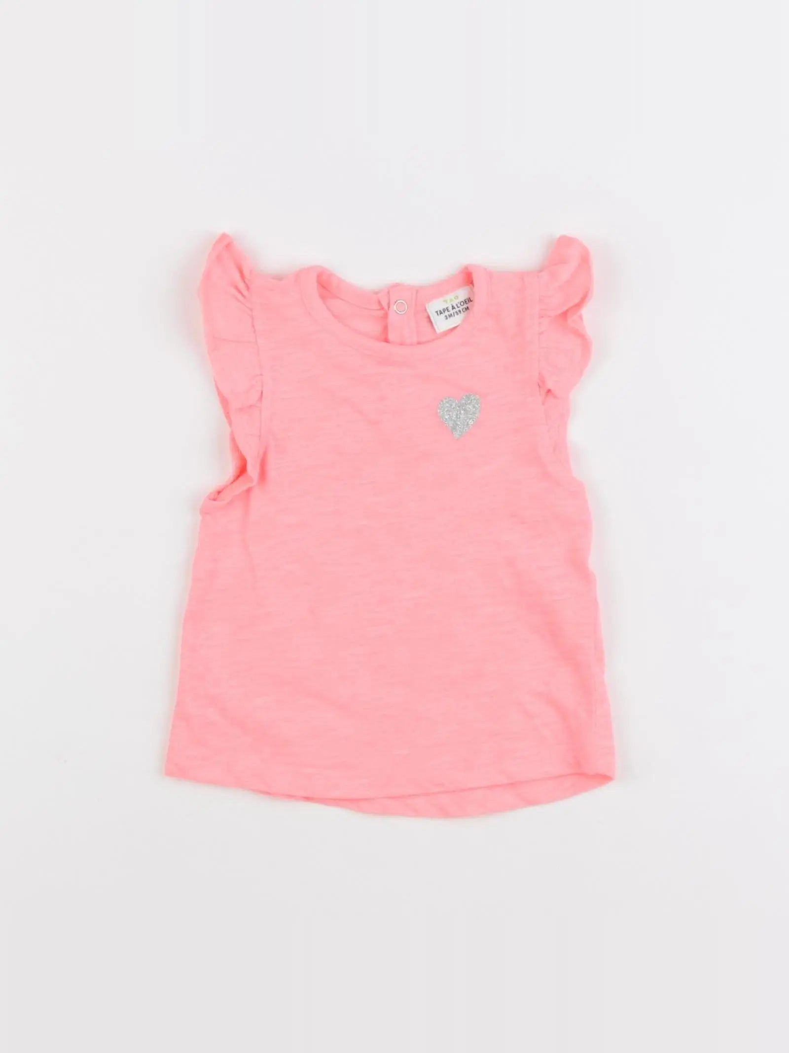 Tape à l'oeil - tee-shirt rose fluo - 3 mois