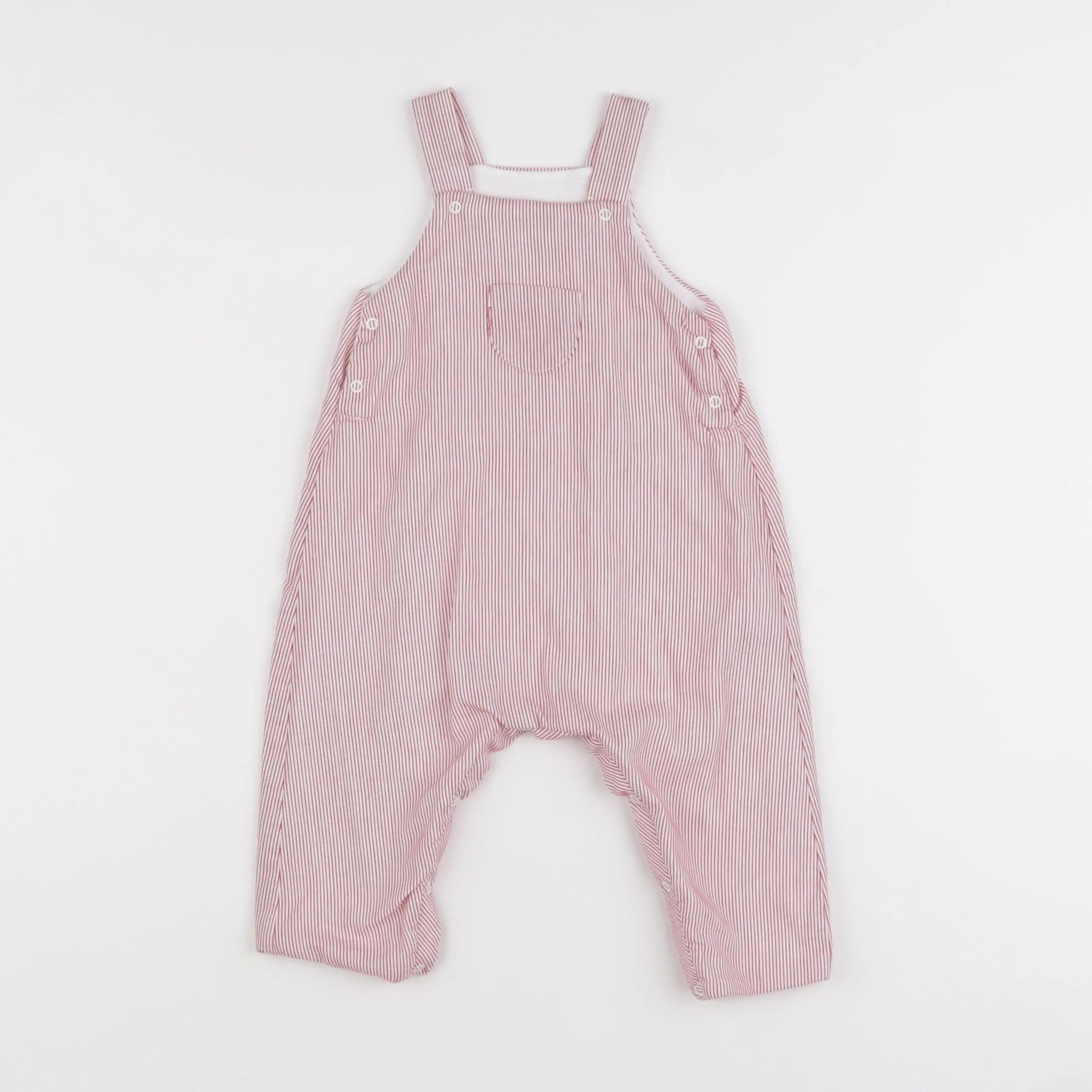 Petit Bateau - salopette blanc, rouge - 6 mois