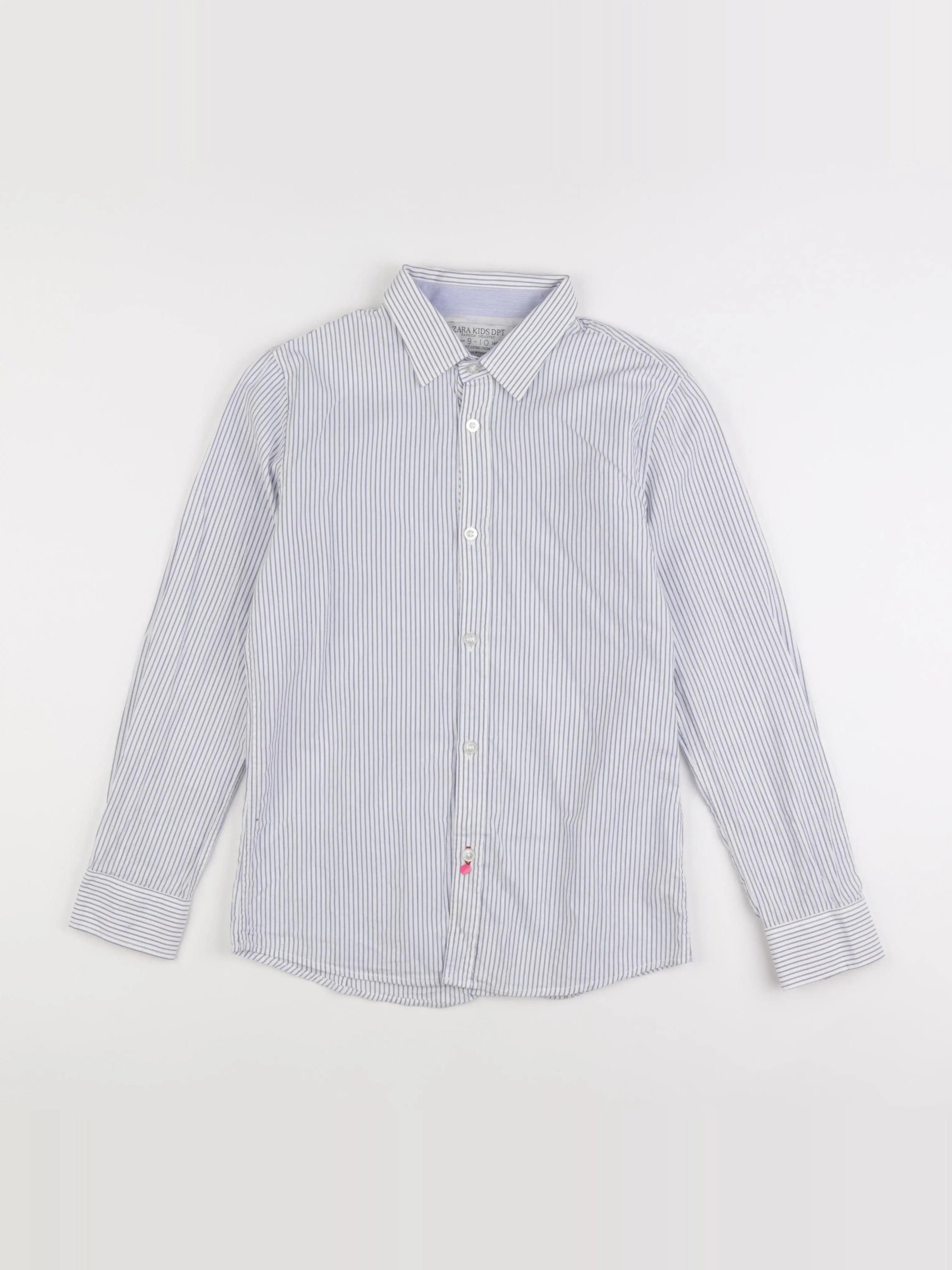 Zara - chemise blanc, bleu - 9/10 ans