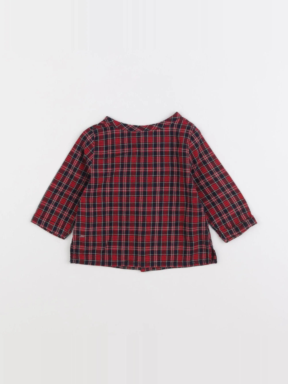 H&M - chemise bleu, rouge - 1/3 mois