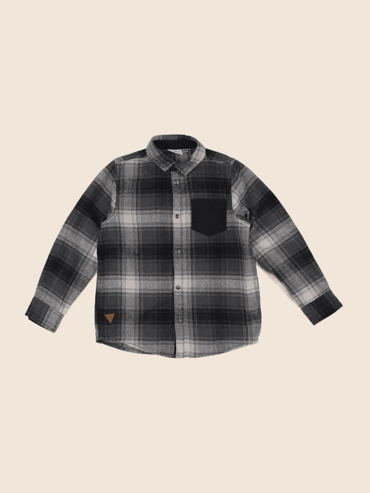 Vertbaudet - chemise gris, noir - 8 ans