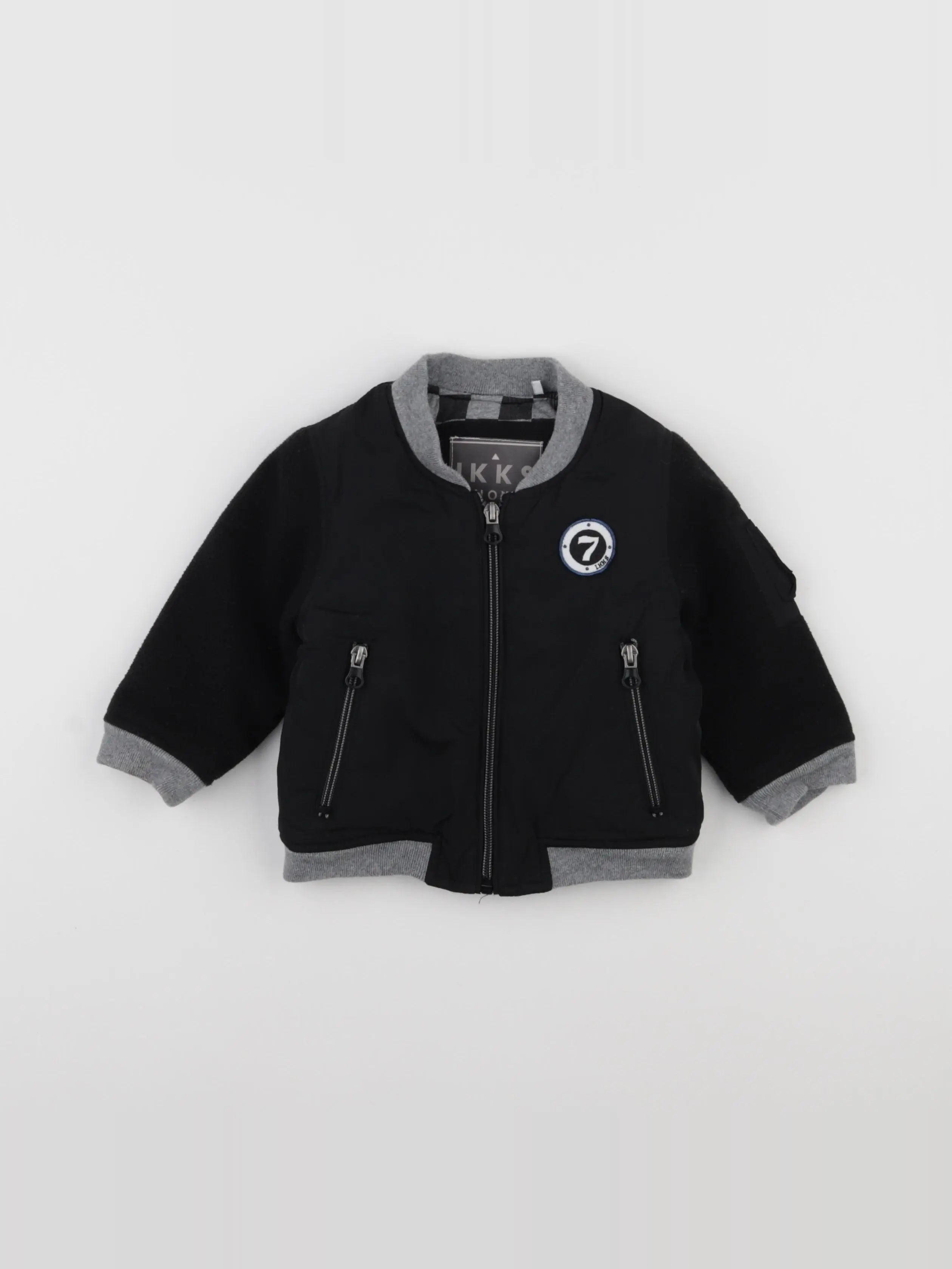 IKKS - veste doublé, imprimé au dos noir - 12 mois