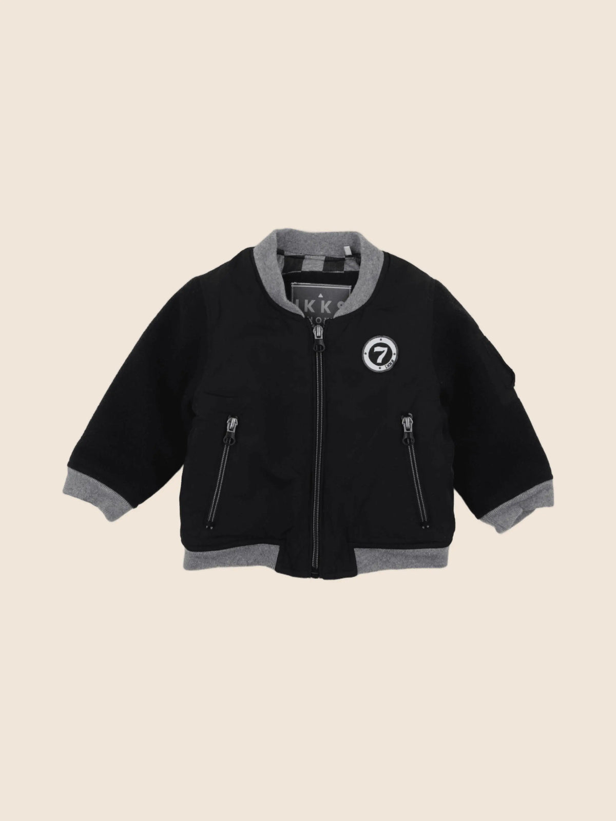 IKKS - veste doublé, imprimé au dos noir - 12 mois