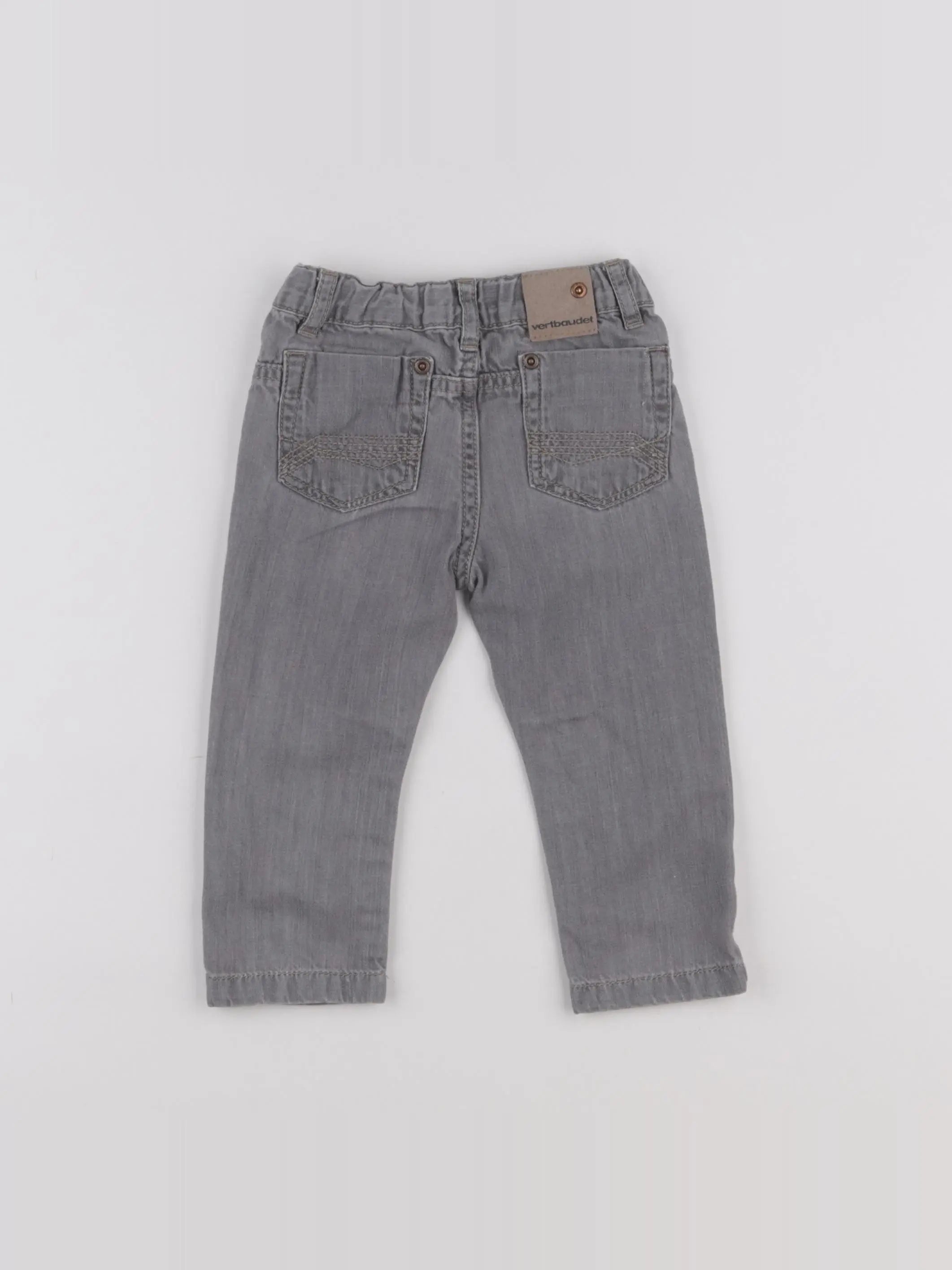 Vertbaudet - jean gris - 12 mois