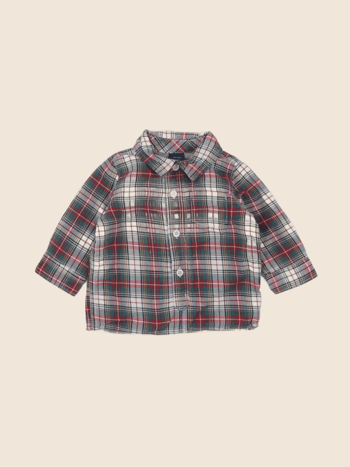 GAP - chemise vert, rouge - 6/12 mois
