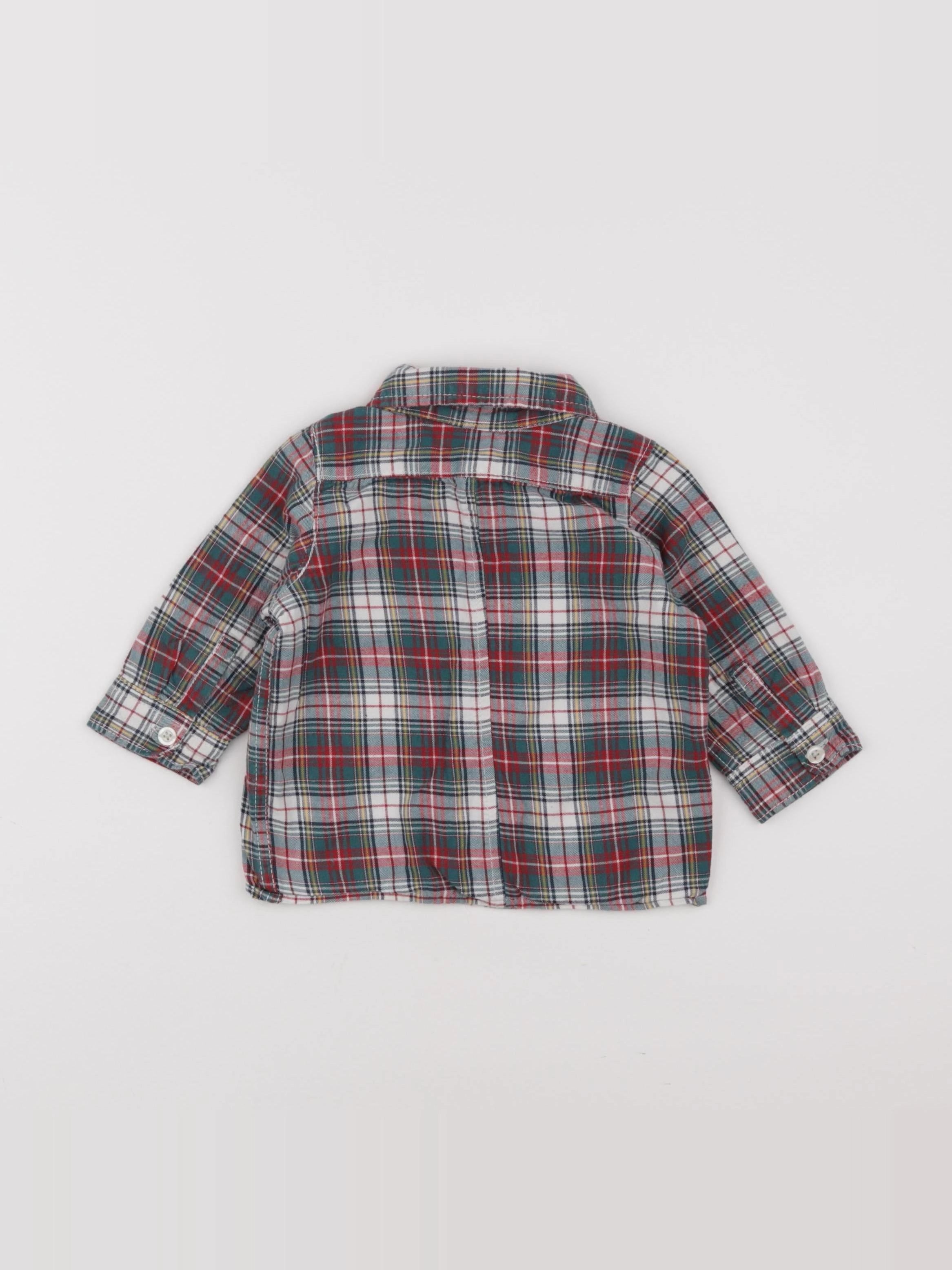 GAP - chemise vert, rouge - 6/12 mois