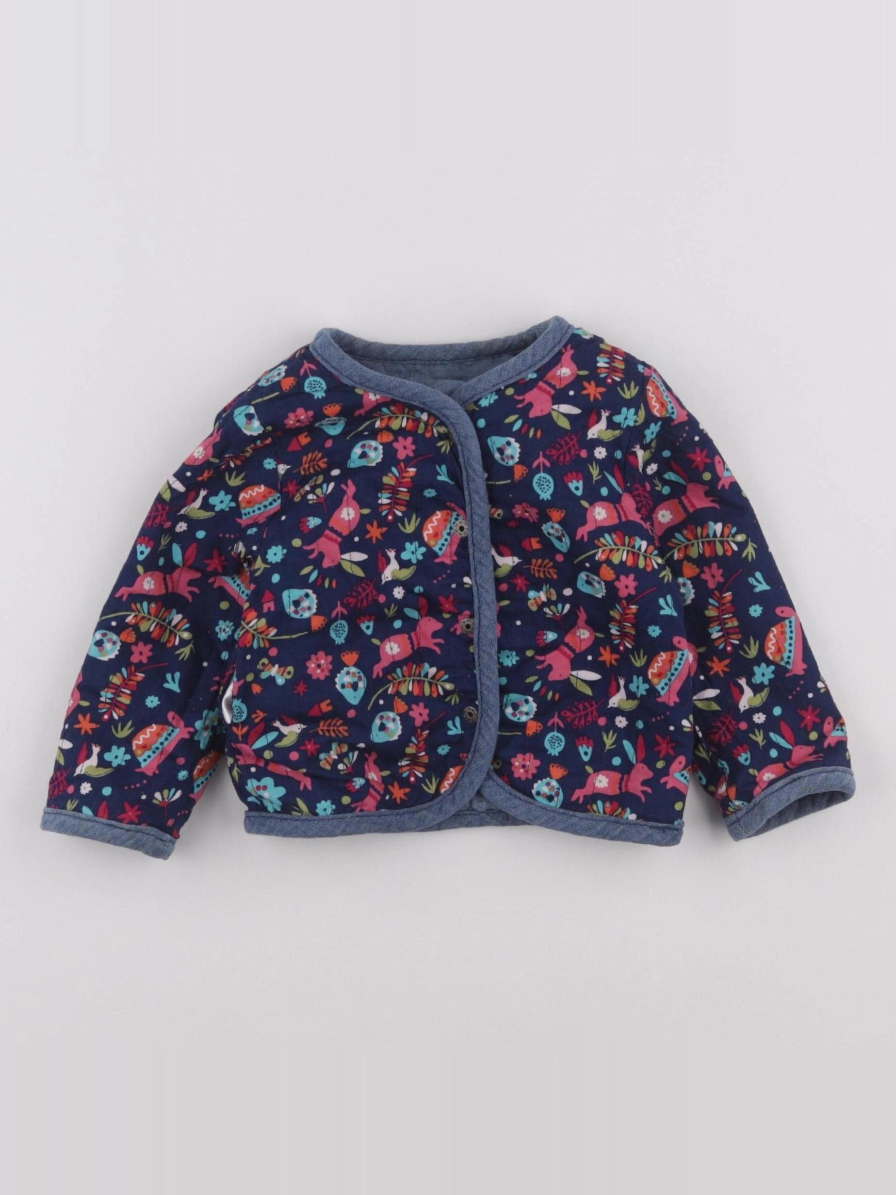 Vertbaudet - veste réversible bleu - 6 mois