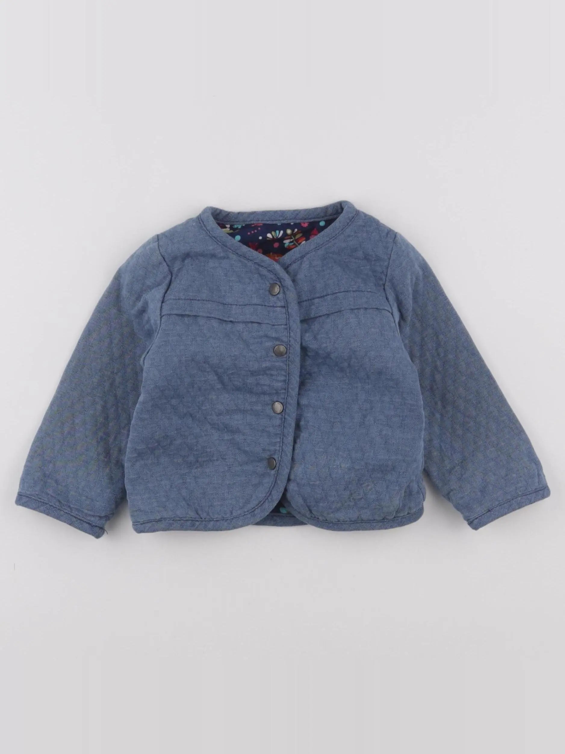 Vertbaudet - veste réversible bleu - 6 mois