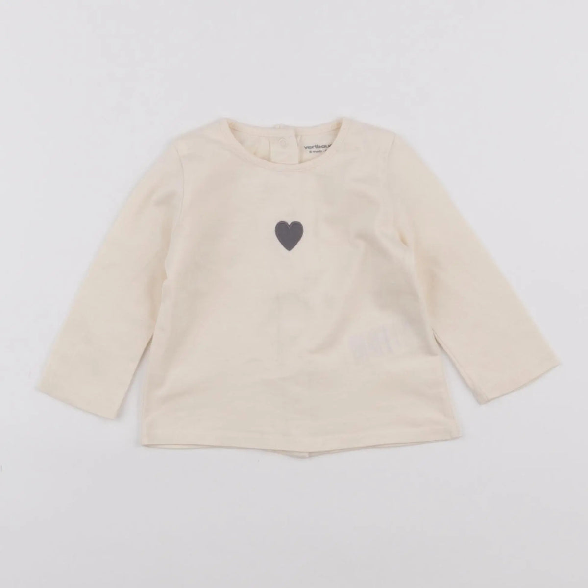 Vertbaudet - tee-shirt beige - 6 mois
