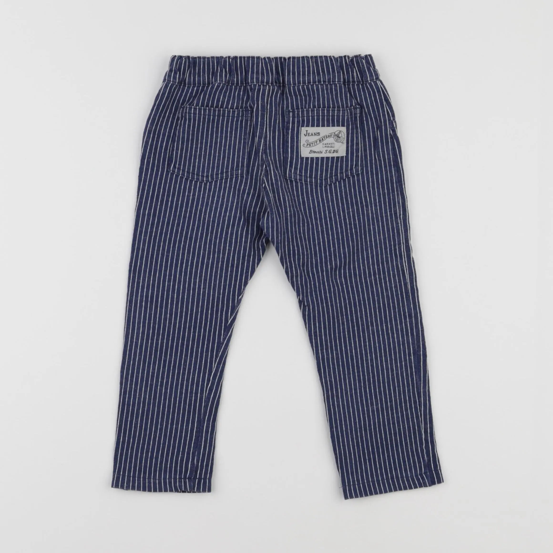 Petit Bateau - pantalon bleu, blanc - 18 mois