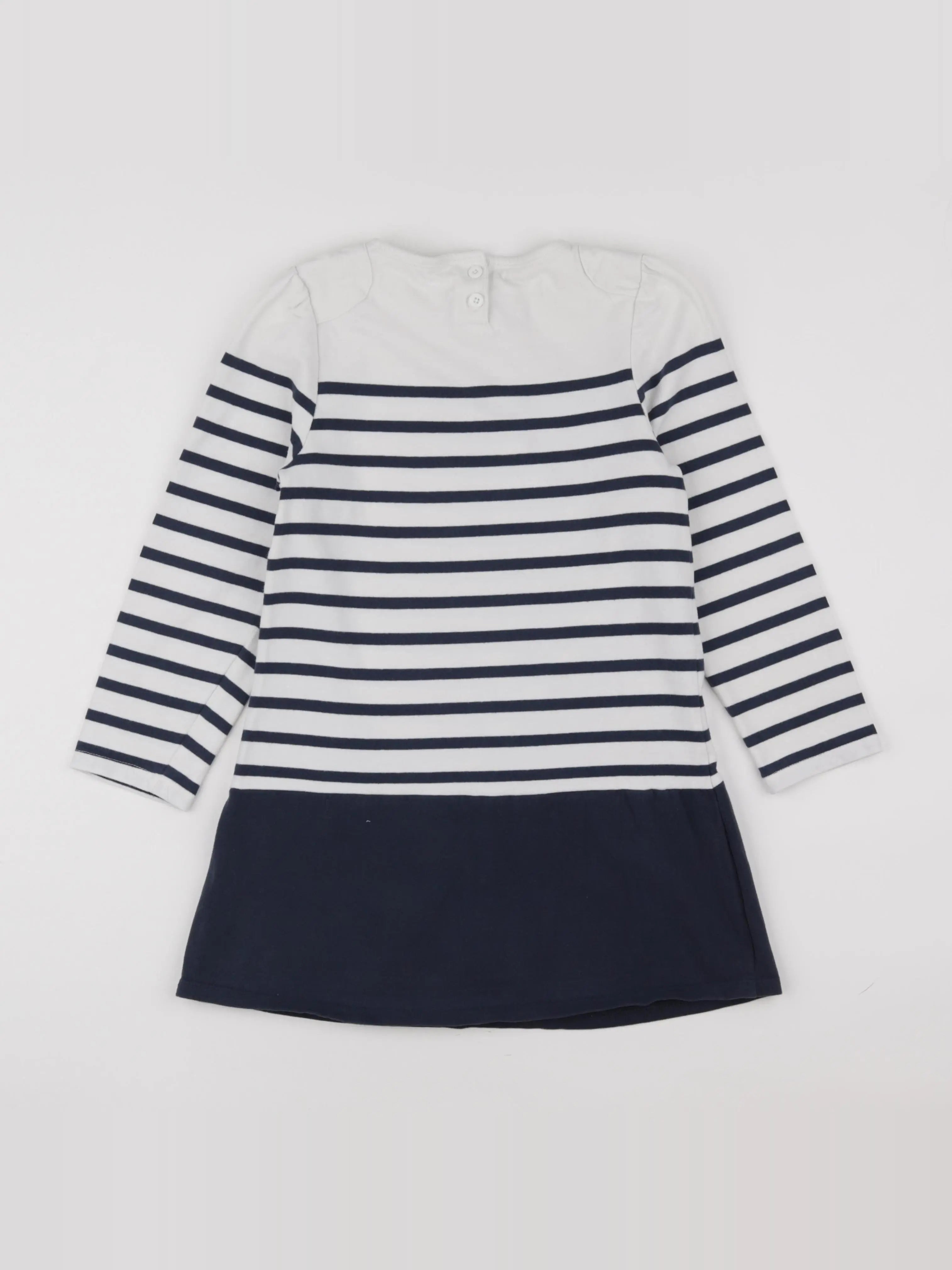 Vertbaudet - robe blanc, bleu - 10 ans