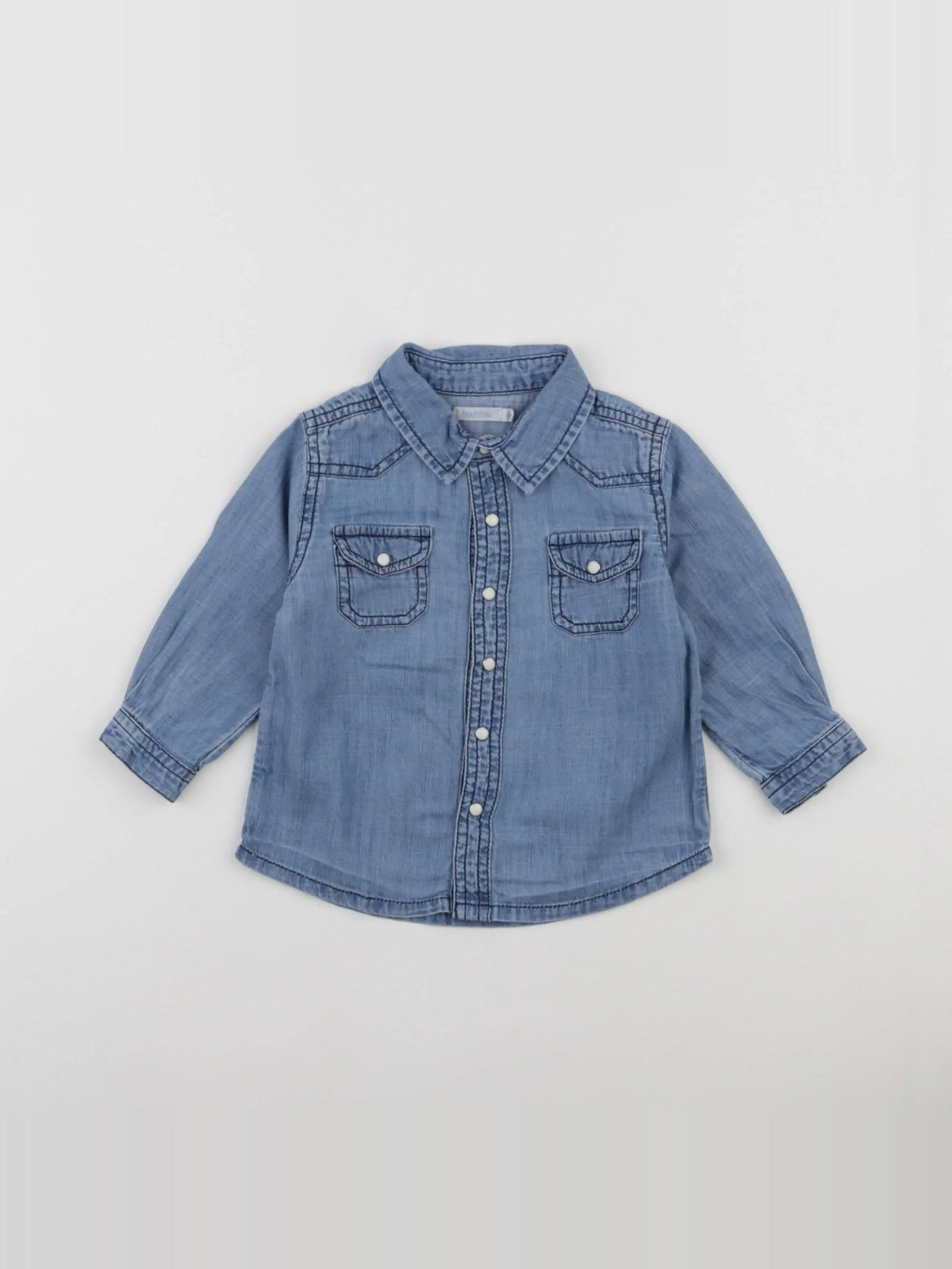 Boutchou - chemise bleu - 12 mois
