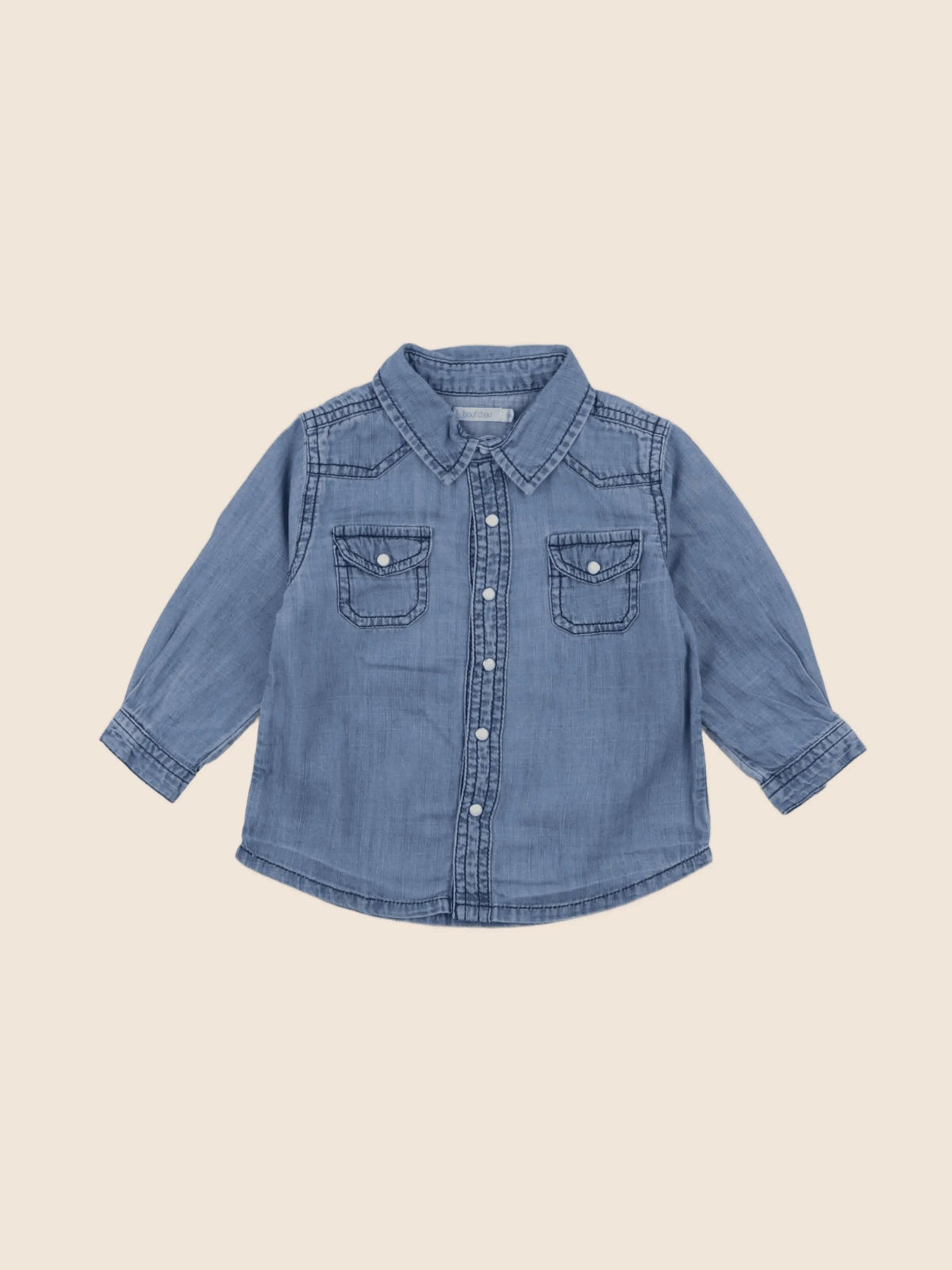 Boutchou - chemise bleu - 12 mois