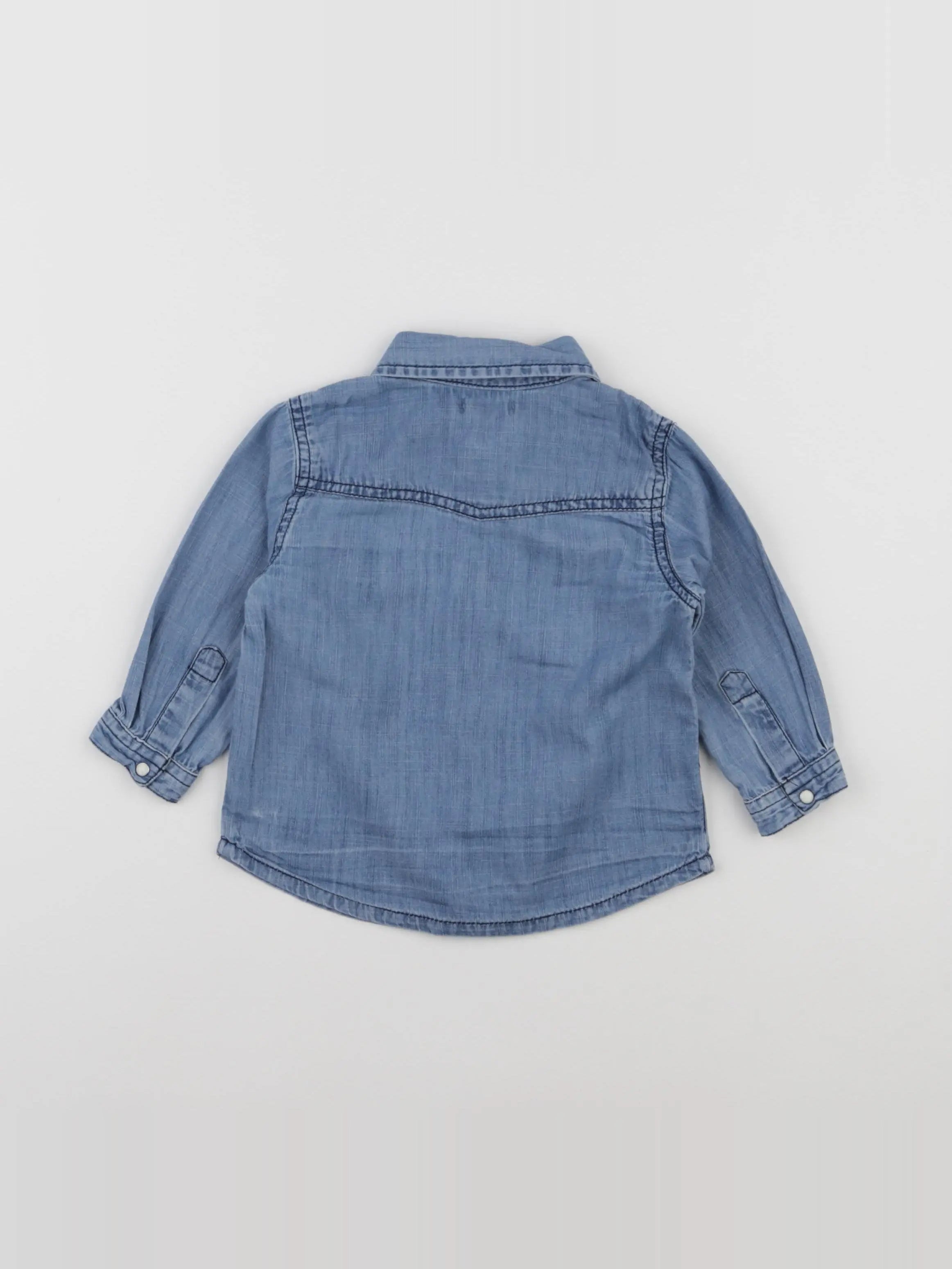 Boutchou - chemise bleu - 12 mois