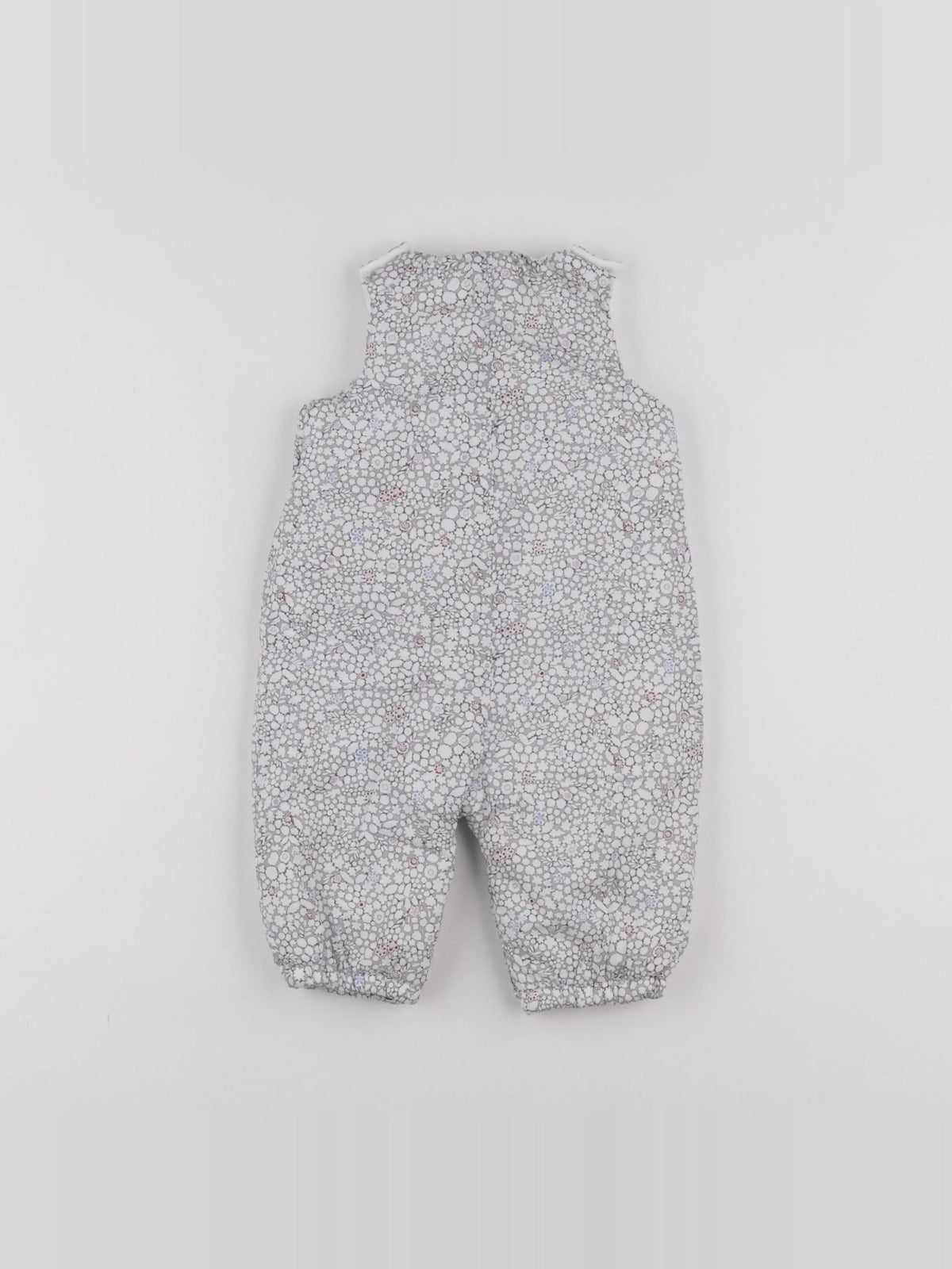 Jacadi - combinaison doublé, liberty gris, blanc - 6 mois