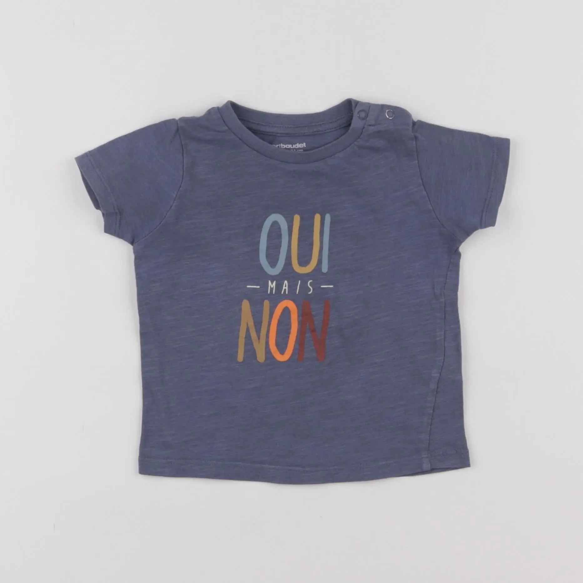 Vertbaudet - tee-shirt bleu - 12 mois