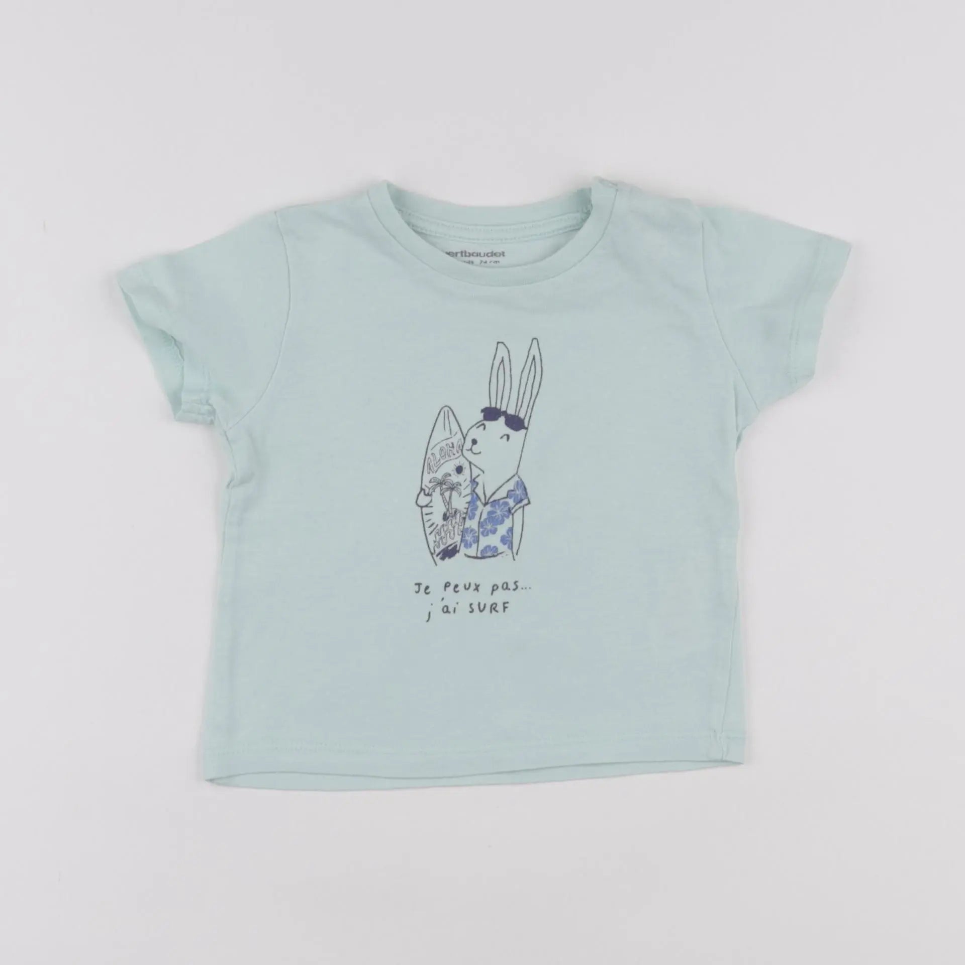 Vertbaudet - tee-shirt vert - 12 mois