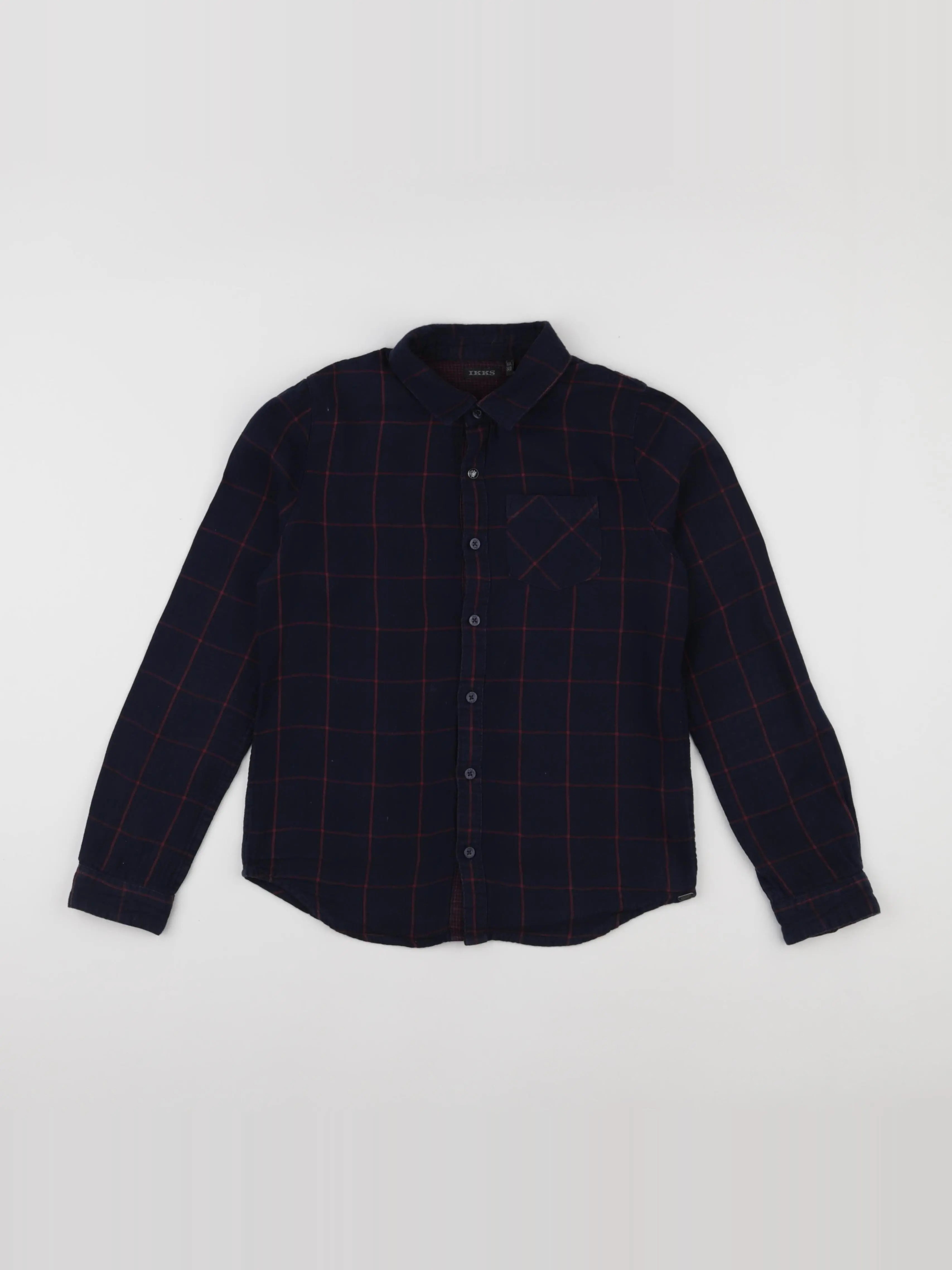 IKKS - chemise bleu, rouge - 10 ans